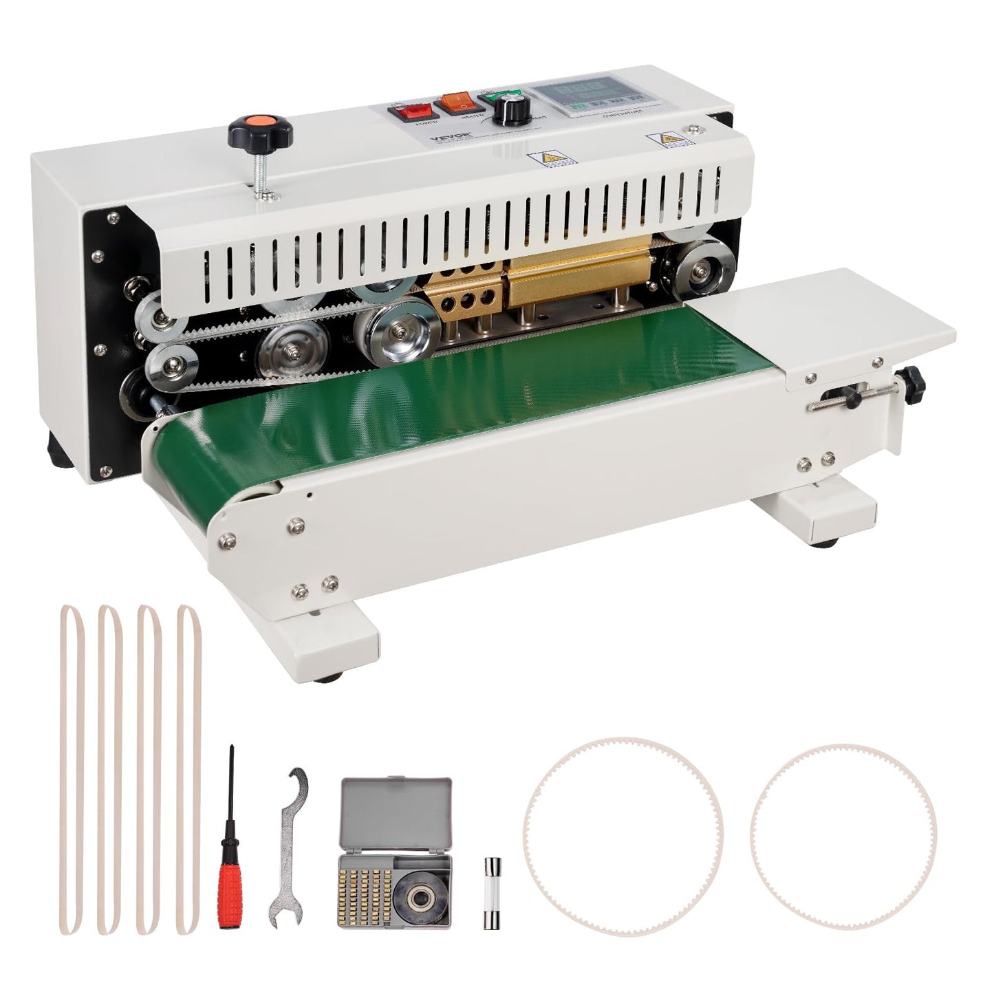 Happybuy FR-900 Continuous Band Sealer, Automatic Horizontal Band Sealer 110V, Continuous Sealing Machine Temperature Control, Bag Sealer Machine for PVC Bags Films