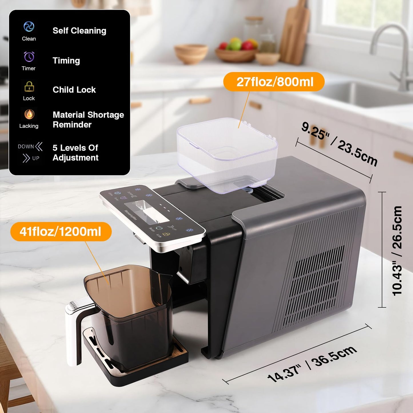Slushie Machine, 4 IN 1 Shaved lce Machine & Slushie Machine & lce Cream Maker & Frozen Drink Machine, No Sugar Content Requirements, No Ice Needed, Auto-Clean, Perfect for Family, Parties