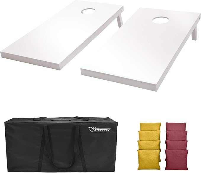 GoSports 4 ft x 2 ft Regulation Size Wooden Cornhole Boards Set - Includes Carrying Case and Over 100 Optional Bean Bag Colors