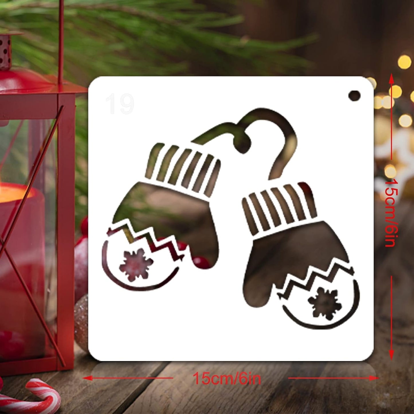Regine Switzerland 25 Pcs Christmas Stencils - Reusable 6x6 Inch Templates for DIY Crafts & Decorations
