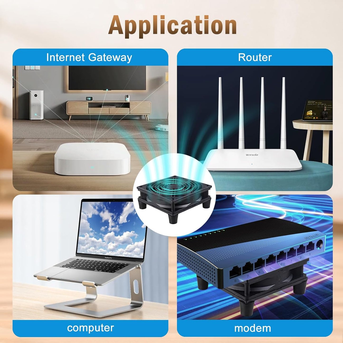 120mm 5V USB Quiet Computer Cooling Fan with Multi-Speed Controller for Router WiFi Modem Xbox TV Box DVR PlayStation