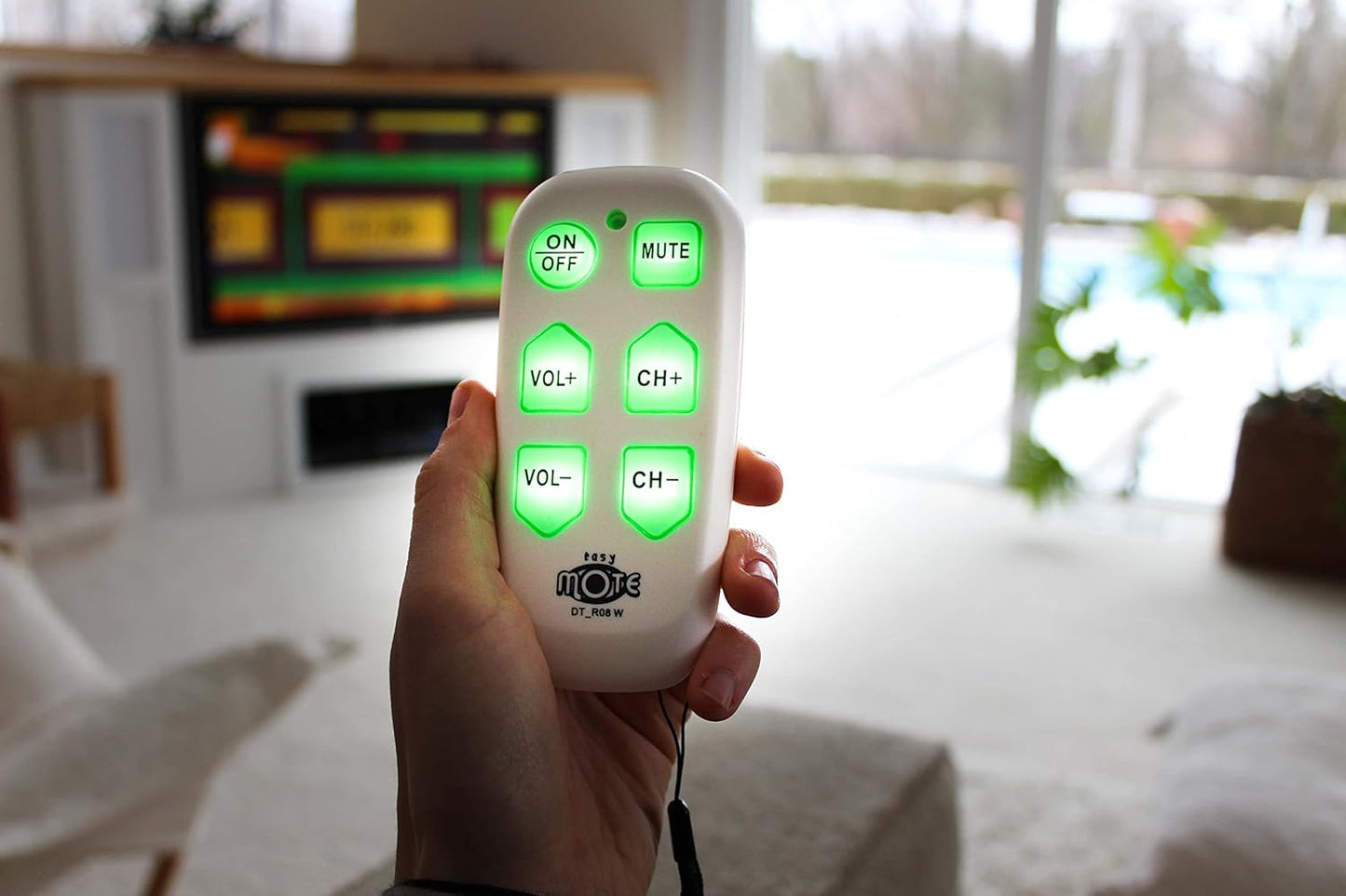 continuus DT-R08W. Universal Big Button TV Remote - EasyMote | Backlit, Easy Use, Smart, Learning Television & Cable
