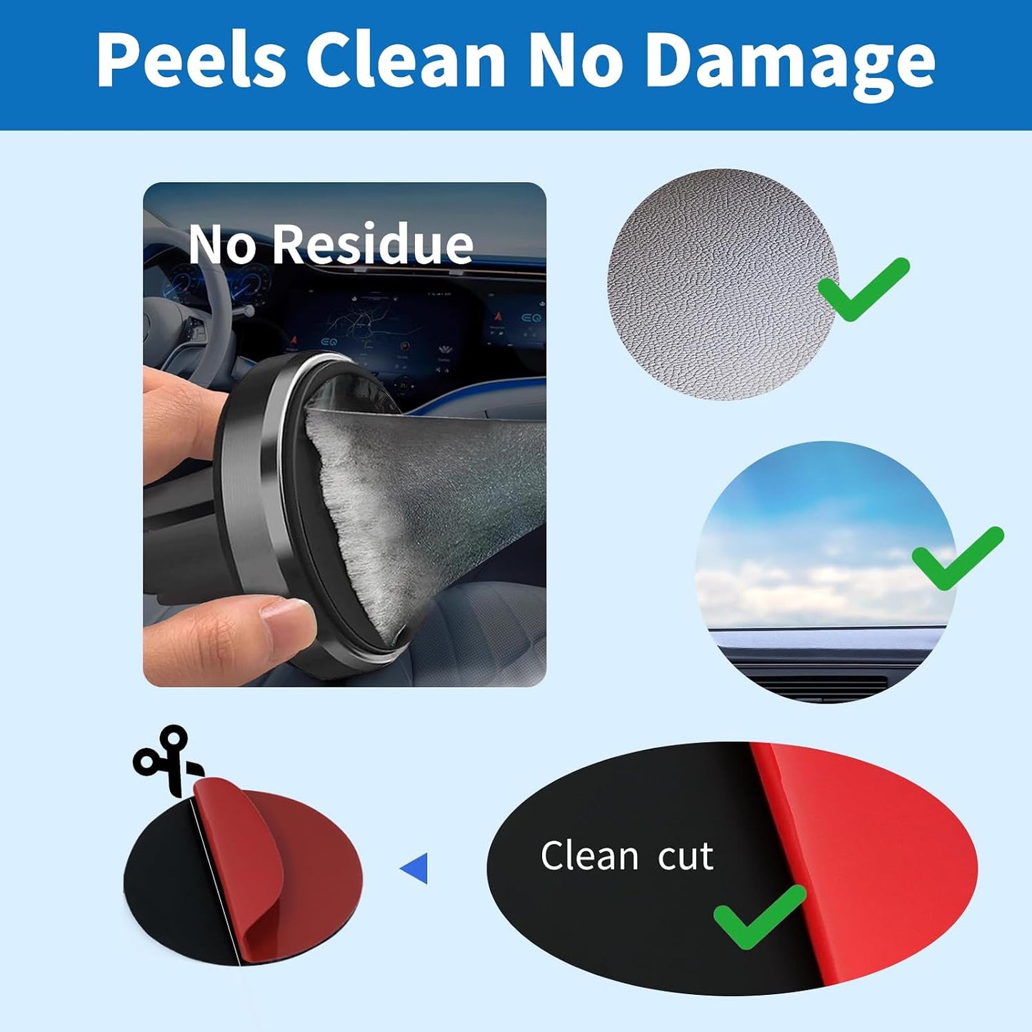 Suplogico 4Pcs 248F 60% (2.2 inch Heavy Duty Dash Cam Adhesive Pads - Heat Resistant Sticky Tape for Windshield, Car