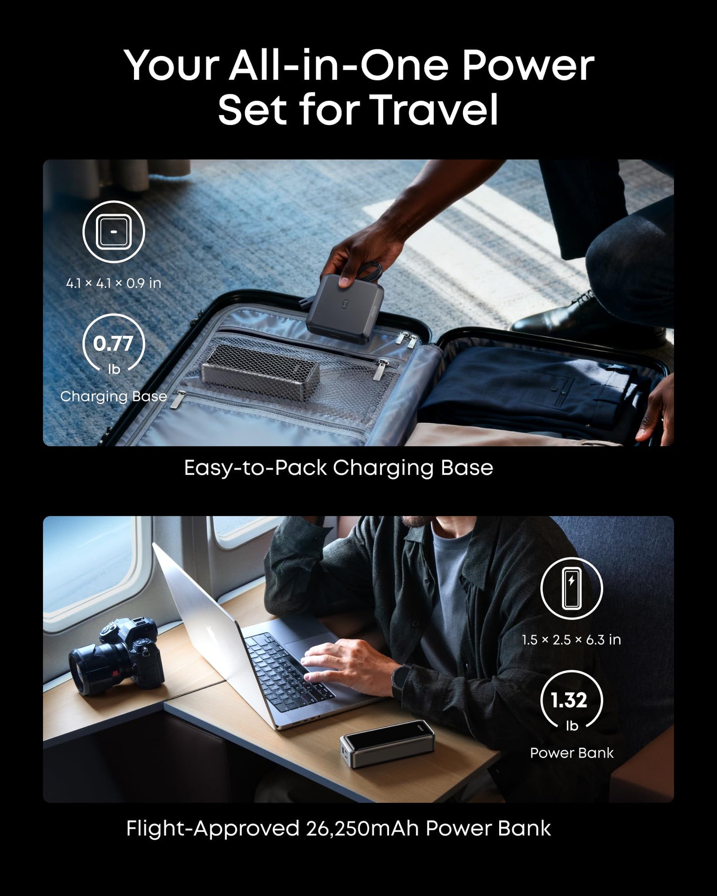 Anker Prime Power Bank and Charging Base, 26,250mAh 300W Max Portable Charger with Base for 6 Devices, Two-Way Charging, Flight-Approved, App Control, for Creators, MacBook, iPhone 17 Series, and More