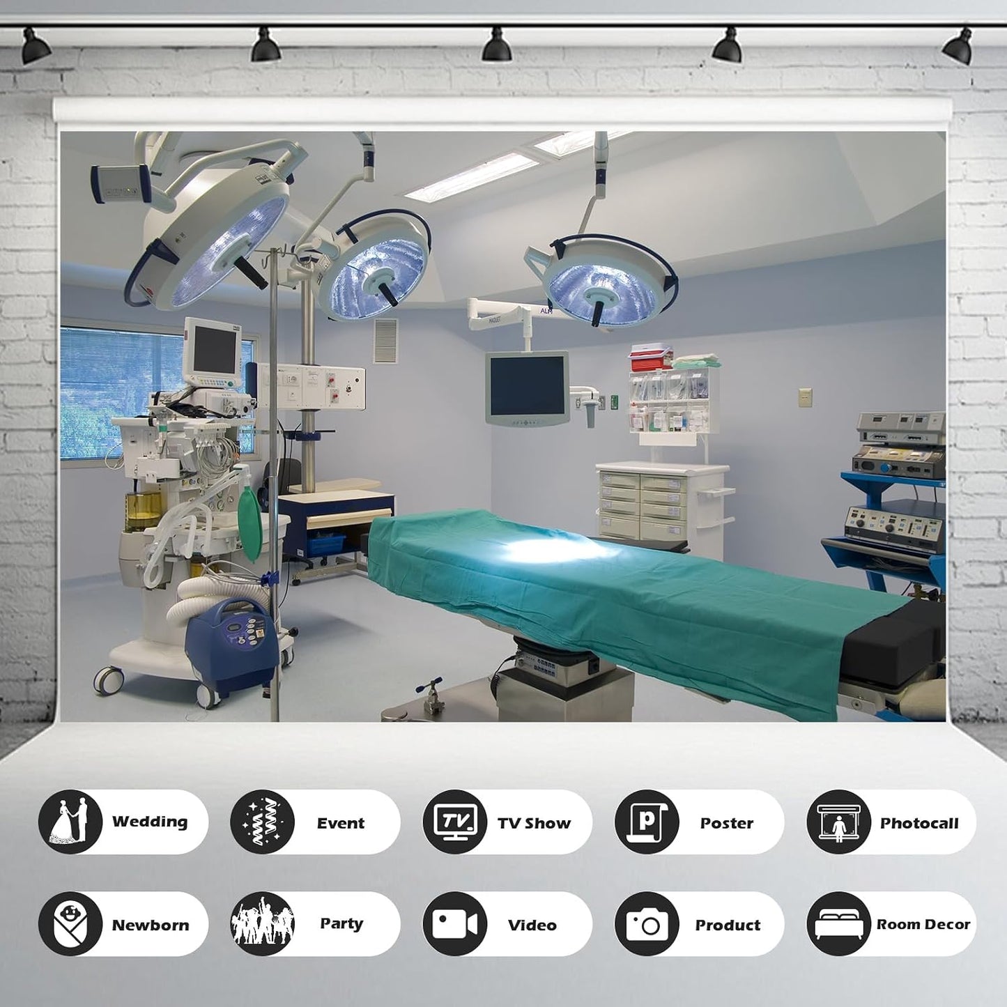 Mitivcati 5x4ft Hospital Backdrop Modern Operating Room Backdrop Doctor Surgery Anesthesia Bed Sickbed Medical