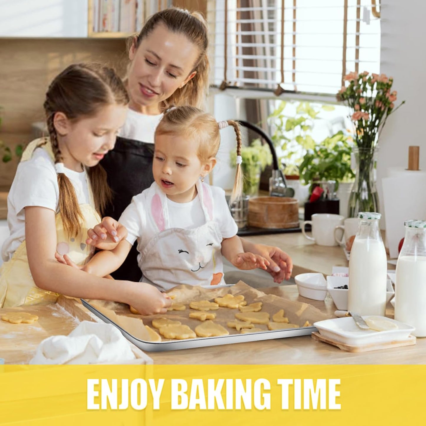 Terlulu Baking Sheet Set - Stainless Steel Cookie & Jelly Roll Pans | 2-Piece, 16'' x 12'' x 1''