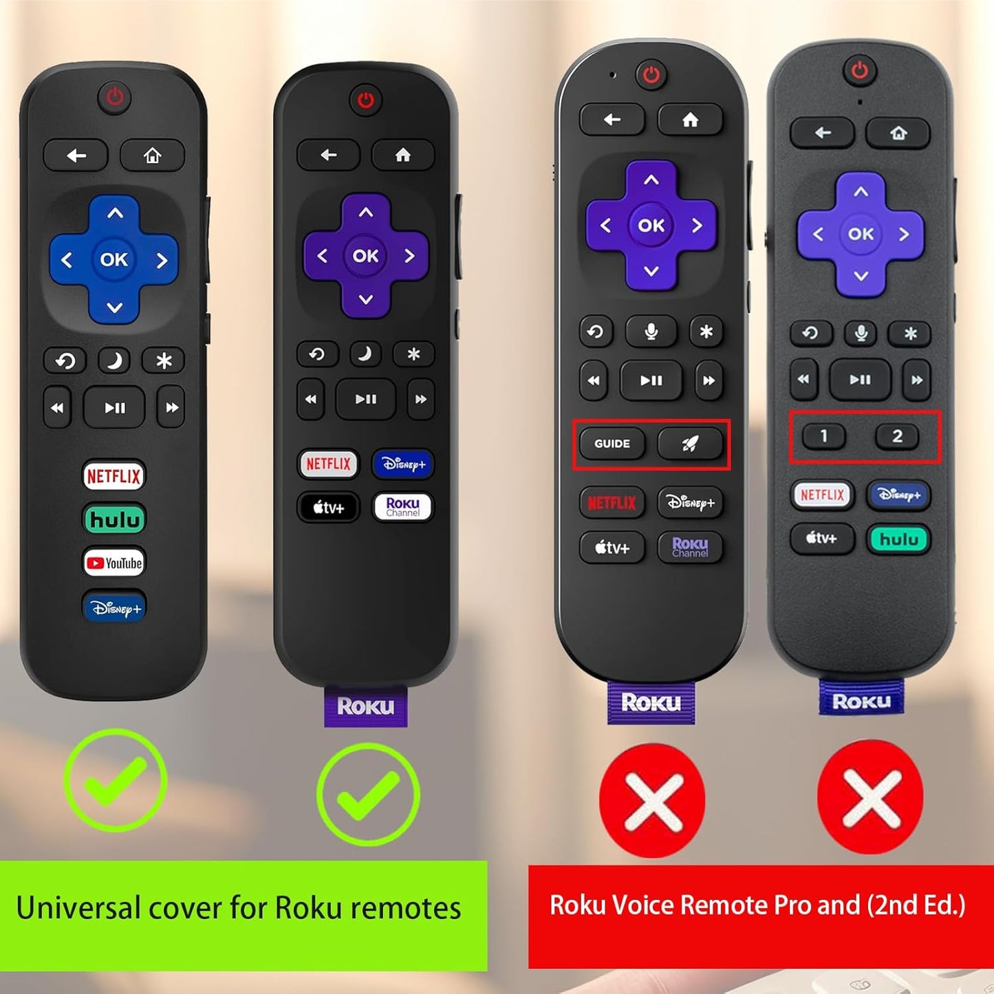 Siliveil Cover for Roku Stick Remote, Case Compatible with Hisense TV Controller, Silicone Sleeve for TCL Smart TV