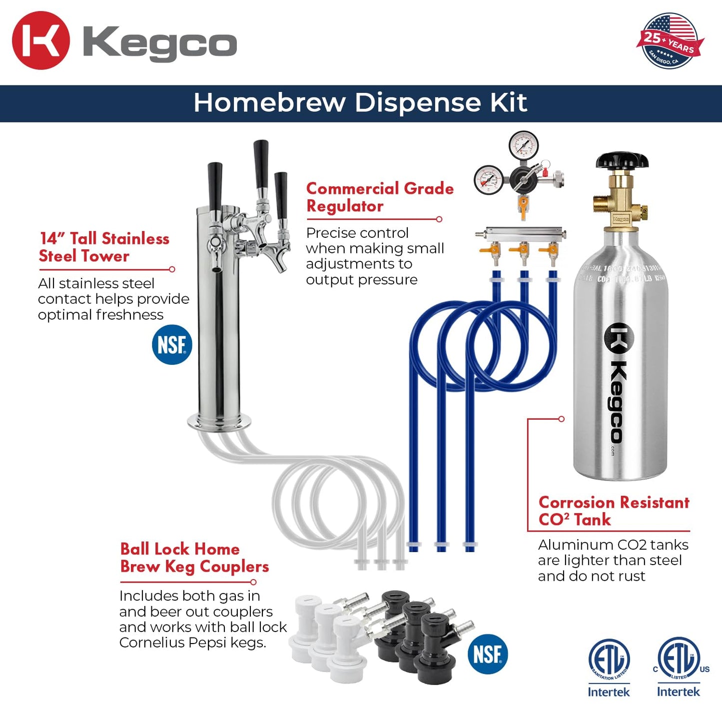 Kegco HBK309X-3 Keg Dispenser, 3 faucet without kegs Black Stainless Steel