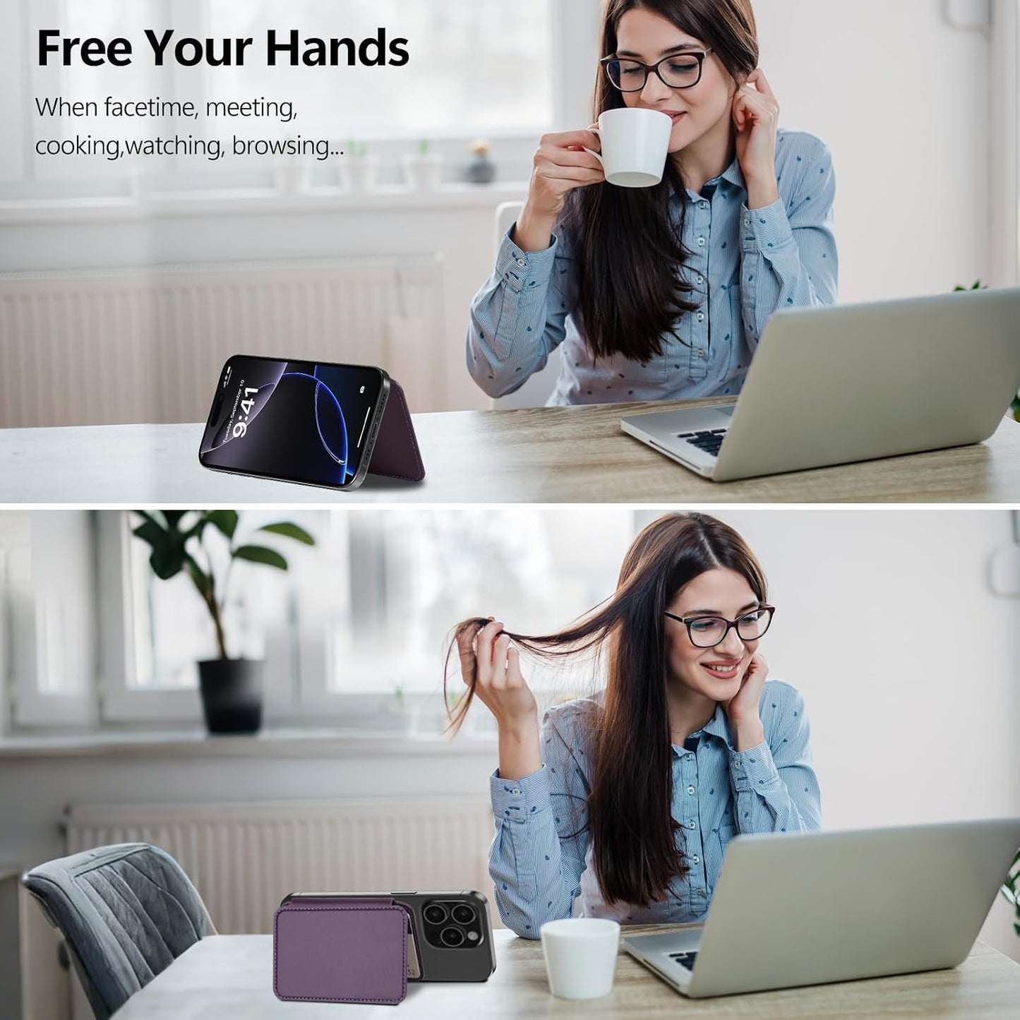 17pro/17/16/15/14/13/12 4-Card TopMade for MagSafe Wallet, Strongest Magnetic Card Holder for iPhone Series(Not