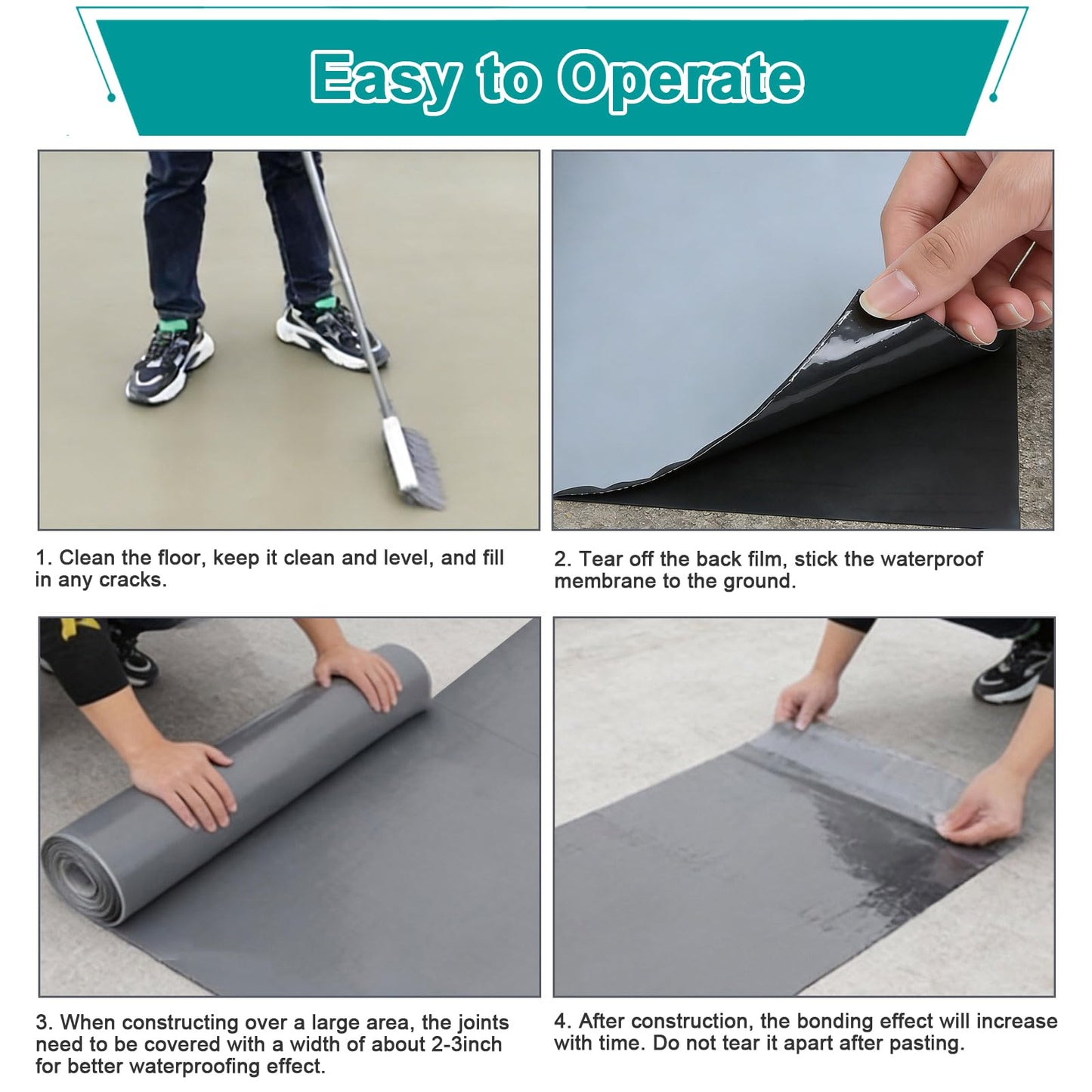 GOOFCXO 39" x 32.8' Self-Adhesive Waterproof Roofing Roll Self Stick Roll Roofing for Metal Roofing Panels House and Porch Roof Shingles, Grey