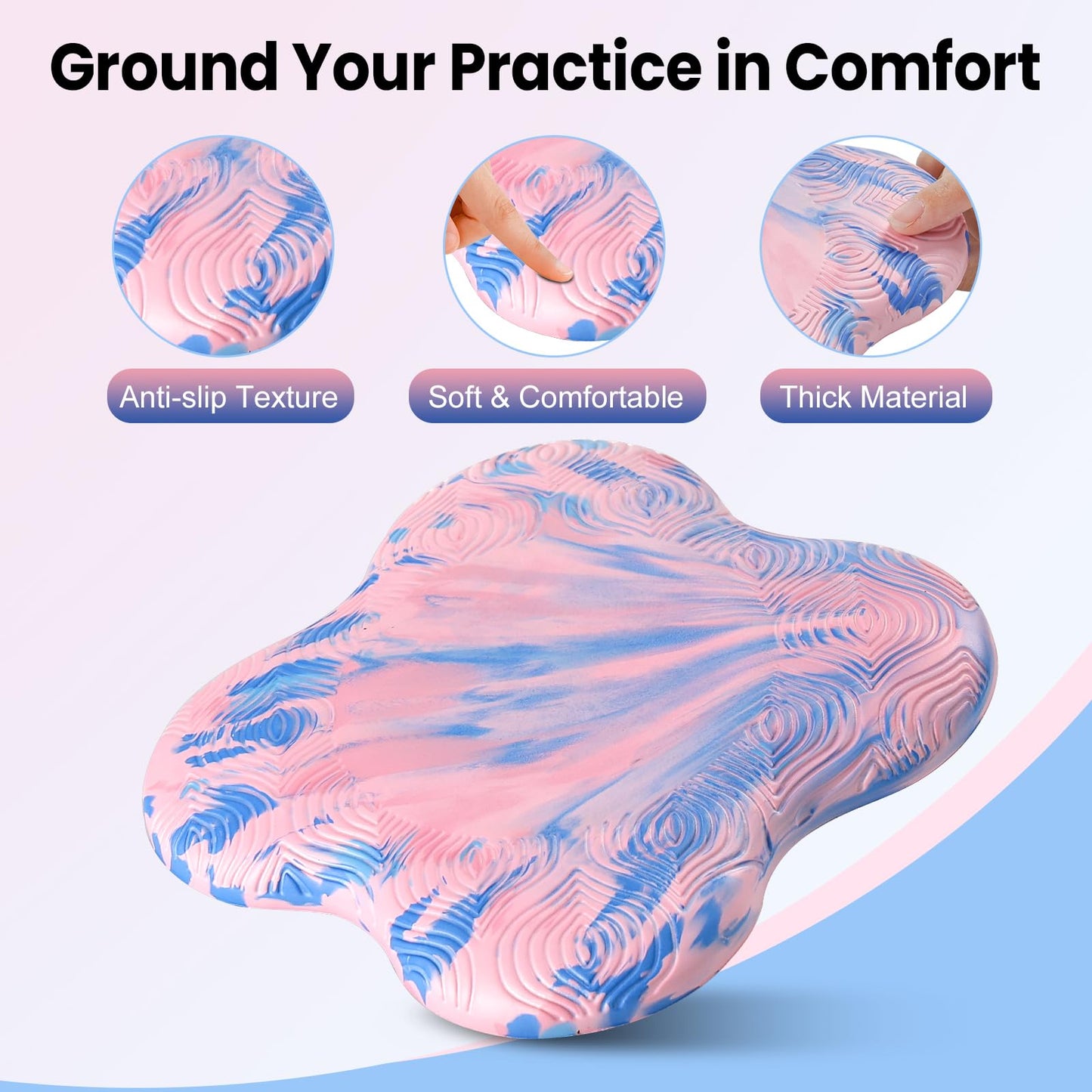 Lumuka 2 Packs Yoga Knee Pads Mat Set - Extra Thick Foam Kneeling Pad Cushion for Knees, Elbows, Wrists, Head - Yoga Essentials for Women Men, Non-Slip Pilates, Meditation, Floor Workouts