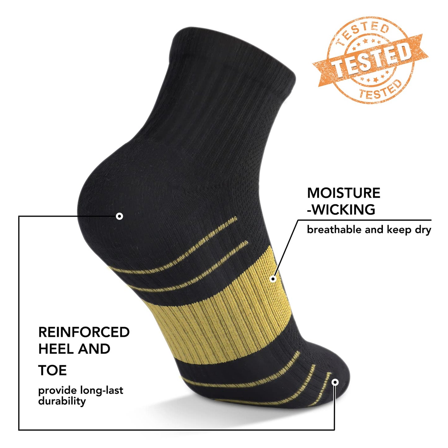 Aoliks Copper Ankle Compression Socks for Women & Men - Plantar Fasciitis Arch Support Running Socks for Athletic, Gifts for Runners