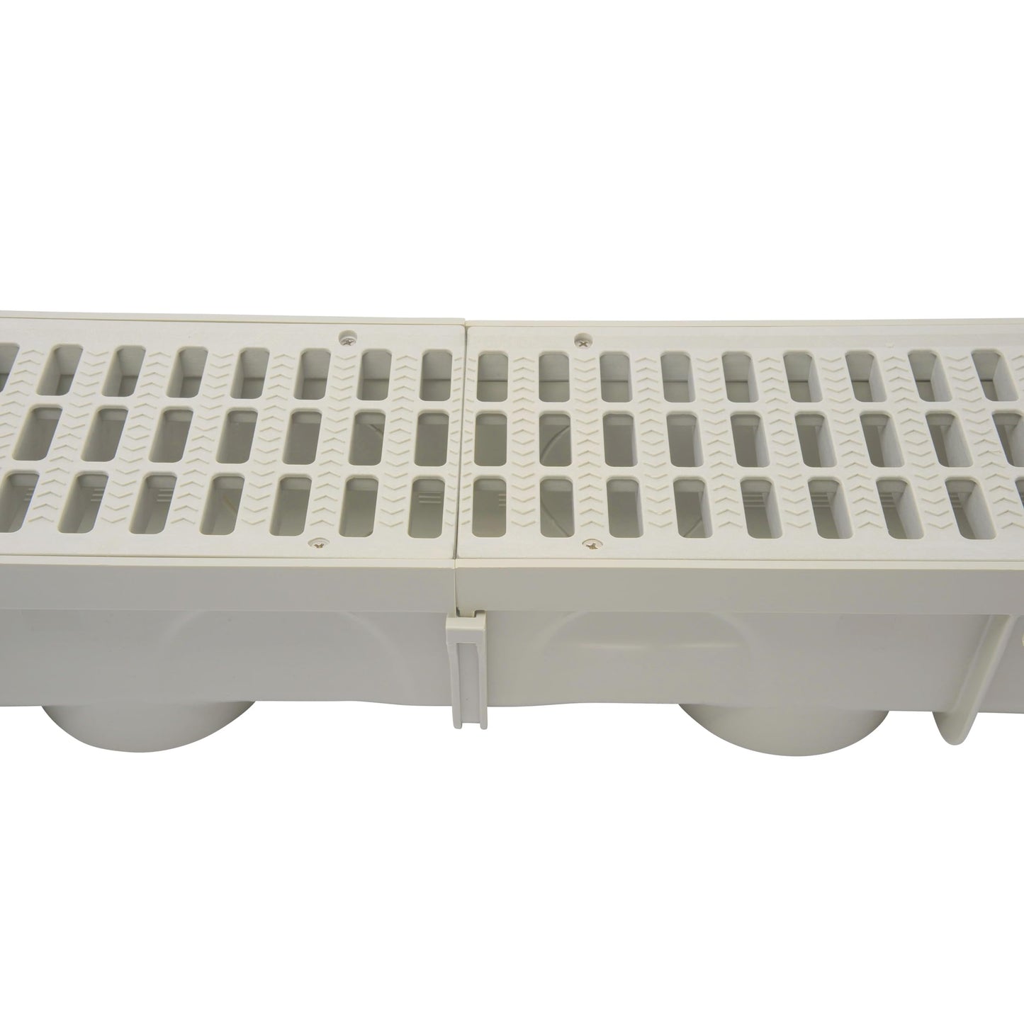 NDS 5” Pro Series Deep Profile Channel Drain Kit With HDPE Plastic Grates and End Caps, Trench & Channel Drainage For Driveway, Patio, Pool Deck, Courtyard, 5.5” x 39.4”, Gray