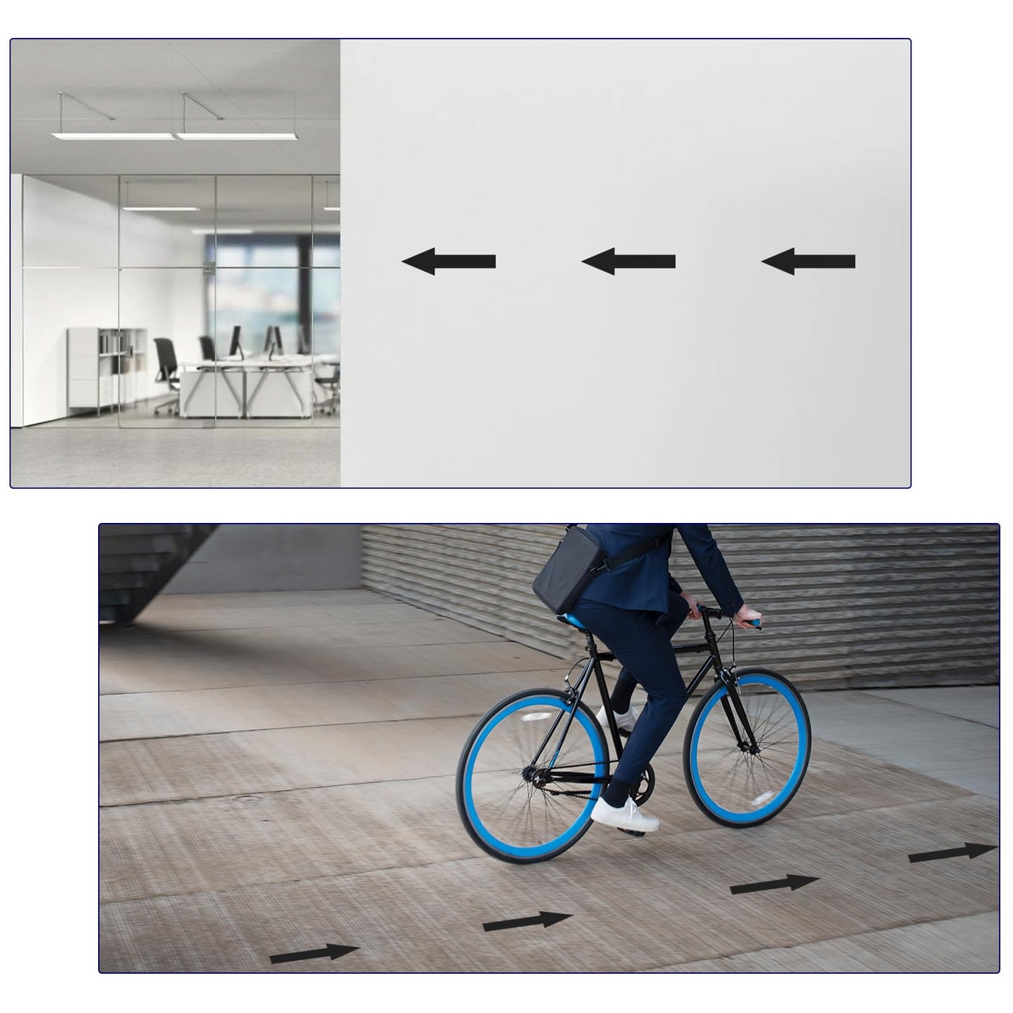 9 Pcs Black Arrow Stickers for Signs 7.8" Adhesive Arrows for Sign Large Vinyl Arrow Stickers Waterproof for Wall Marking Floor Road Instructions Arrows Marking (3 Sheets)