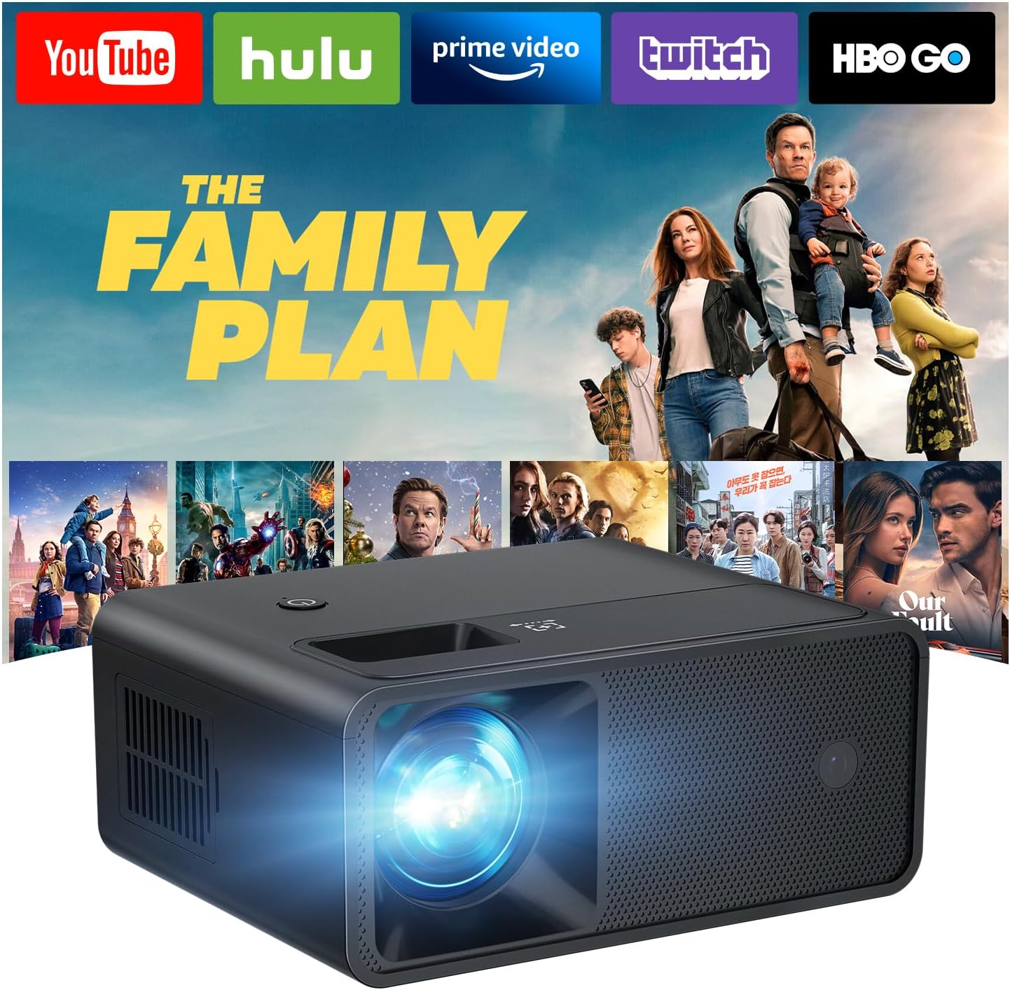 CiBest 2025 1080P Portable Mini Projector White, Upgraded Full HD Projector, Movie Projector Compatible