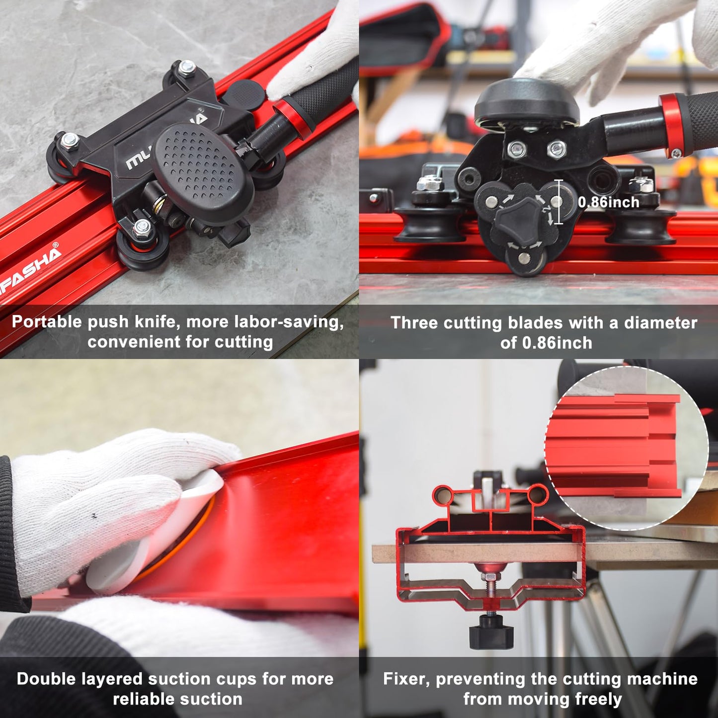 MUFASHA 78 Inch Manual Tile Cutter, Professional Porcelain Slab Cutting Machine for Large format Ceramic Porcelain Tiles, Dual-Rails, Pliers, Locators, Rail Retainers, Tile Cutter Hand Tools, ML2000