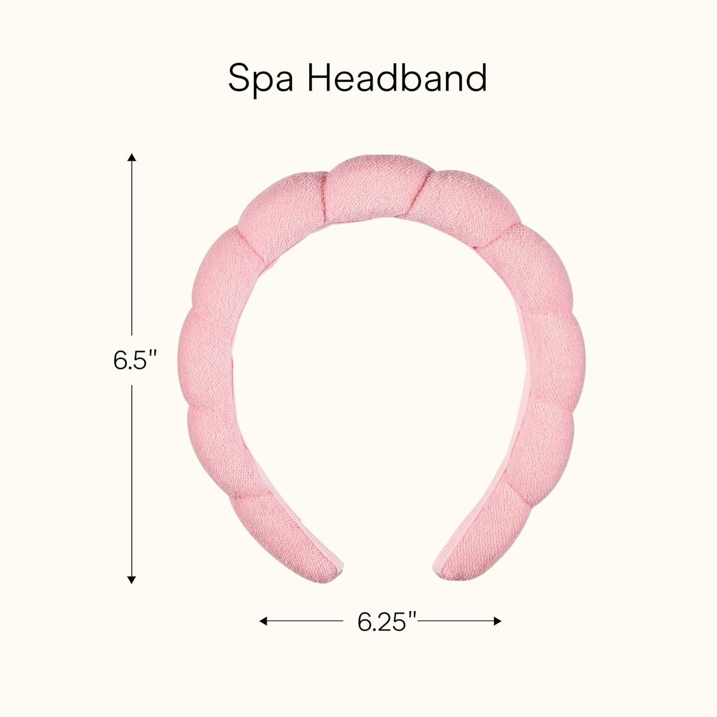 Conair Spa Makeup Headband - Ultra-Absorbent Microfiber, Pink Bubble Design | Soft Terry Cloth, No-Pull Comfort