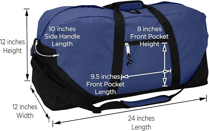 DALIX 25" Big Adventure Large Gym Sports Duffle Bag (Black Grey Navy Blue Red Camo)