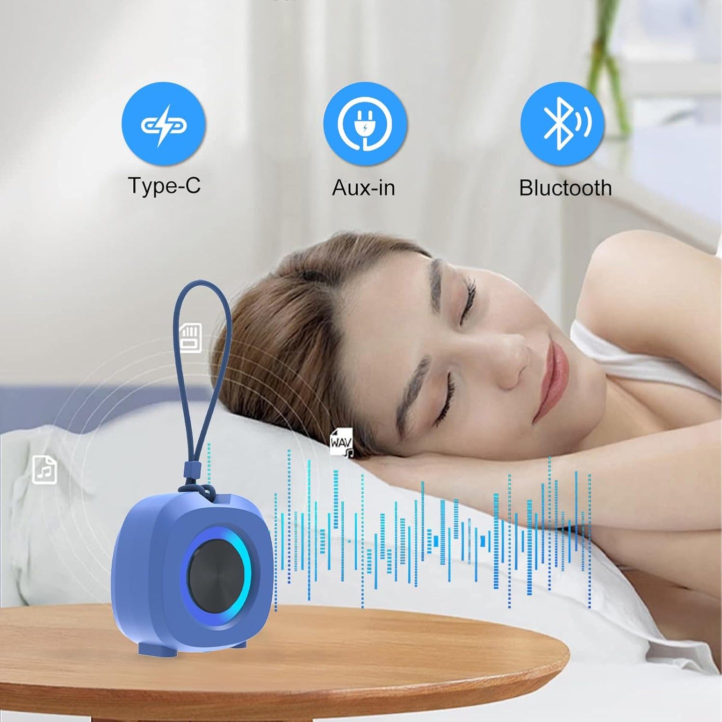 WUIUHOU IPX5 Sound,15 Portable Bluetooth Speakers, RGB Lights TWS SpeakersWireless Waterproof Mini Speaker with Loud