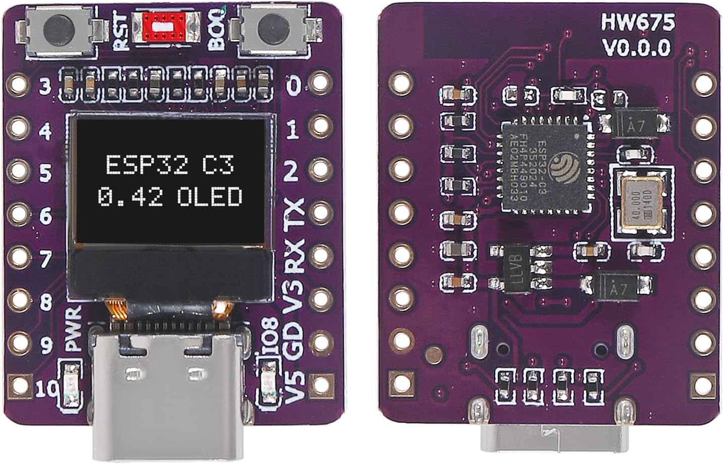 AITRIP 1PCS ESP32-C3 0.42-Inch OLED Development Board Ceramic Antenna Mini Development Board WiFi Bluetooth Screen