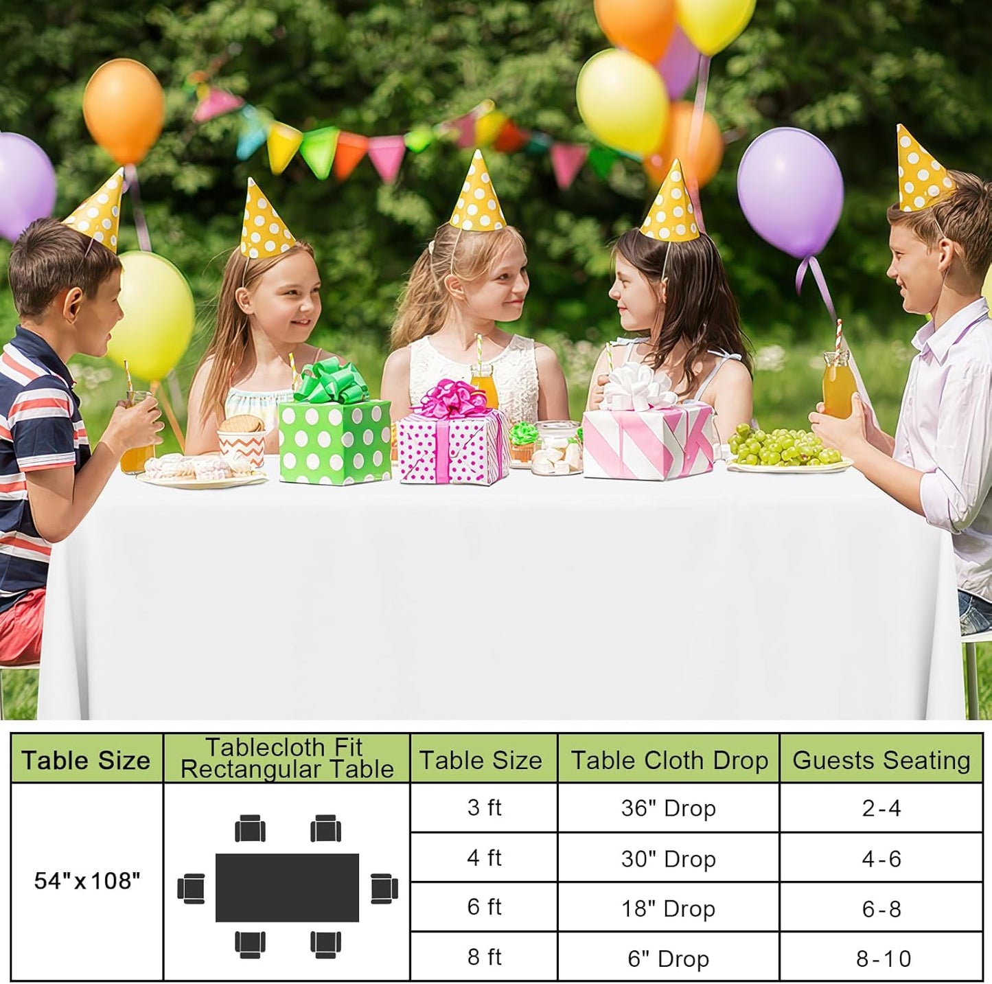 Smiry Disposable Table Cloth - Waterproof 54 x 108 Inch Rectangle Tablecovers | 12 Pack, Sturdy & Leakproof, White