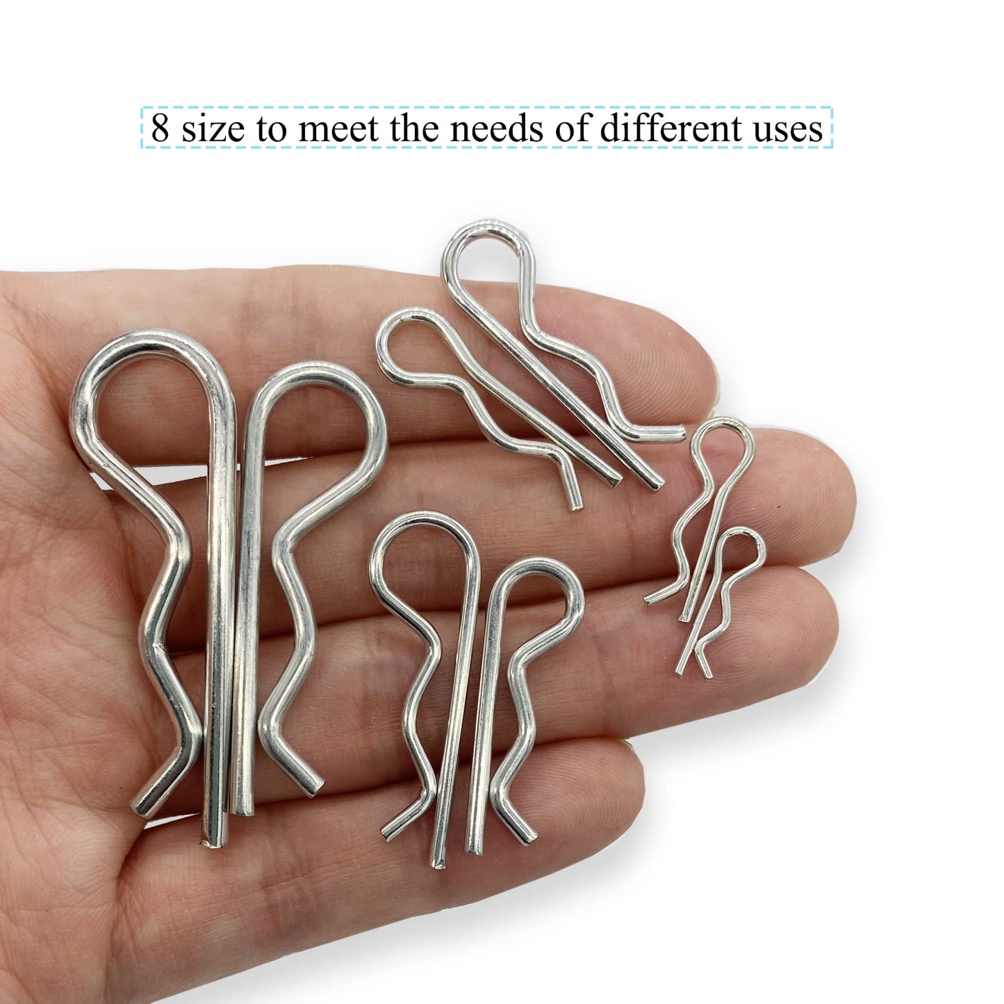 Yoliko 75 Pcs Hitch Pin Clip R Clips Retaining Pins Tractor Cotter Pin Hair Pin Assortment Spring Clip Retainer Pins Hitch Keeper Pins Kit for Dolly Pins/Trailer Pin Clips/Hand Ttruck Pin Replacement