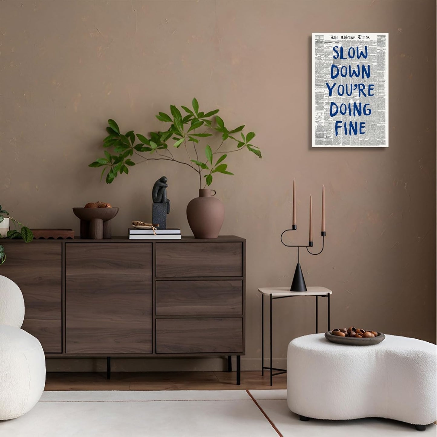 Rubeoxn Trendy Poster - Funny Navy Blue Letter Canvas Wall Art | Minimalist 12x16in Unframed Decor