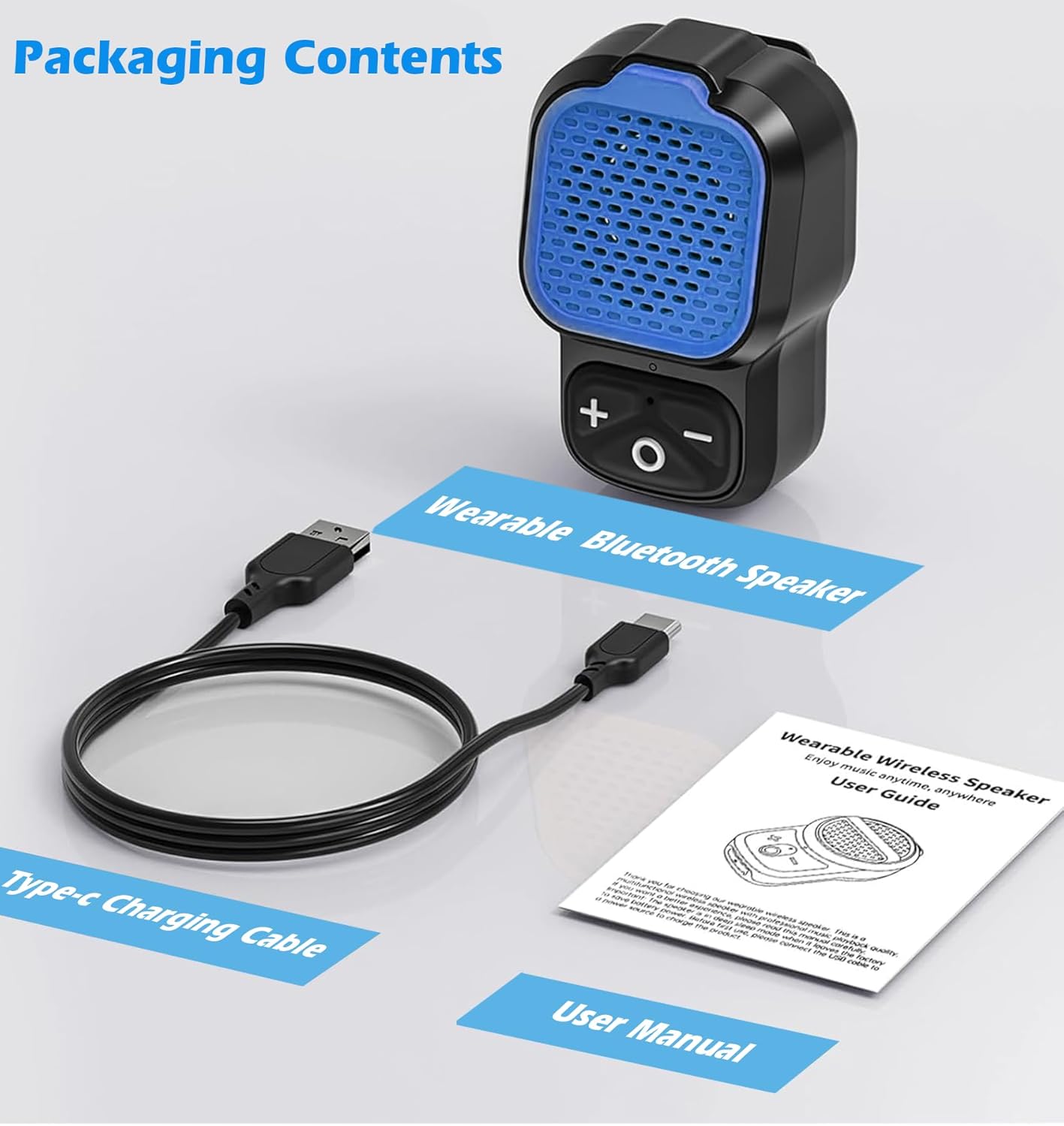 KAIY IPX6 10 Wearable Bluetooth Speaker with Mic, Portable Clip On Speakers Small Outdoor Wireless Speaker