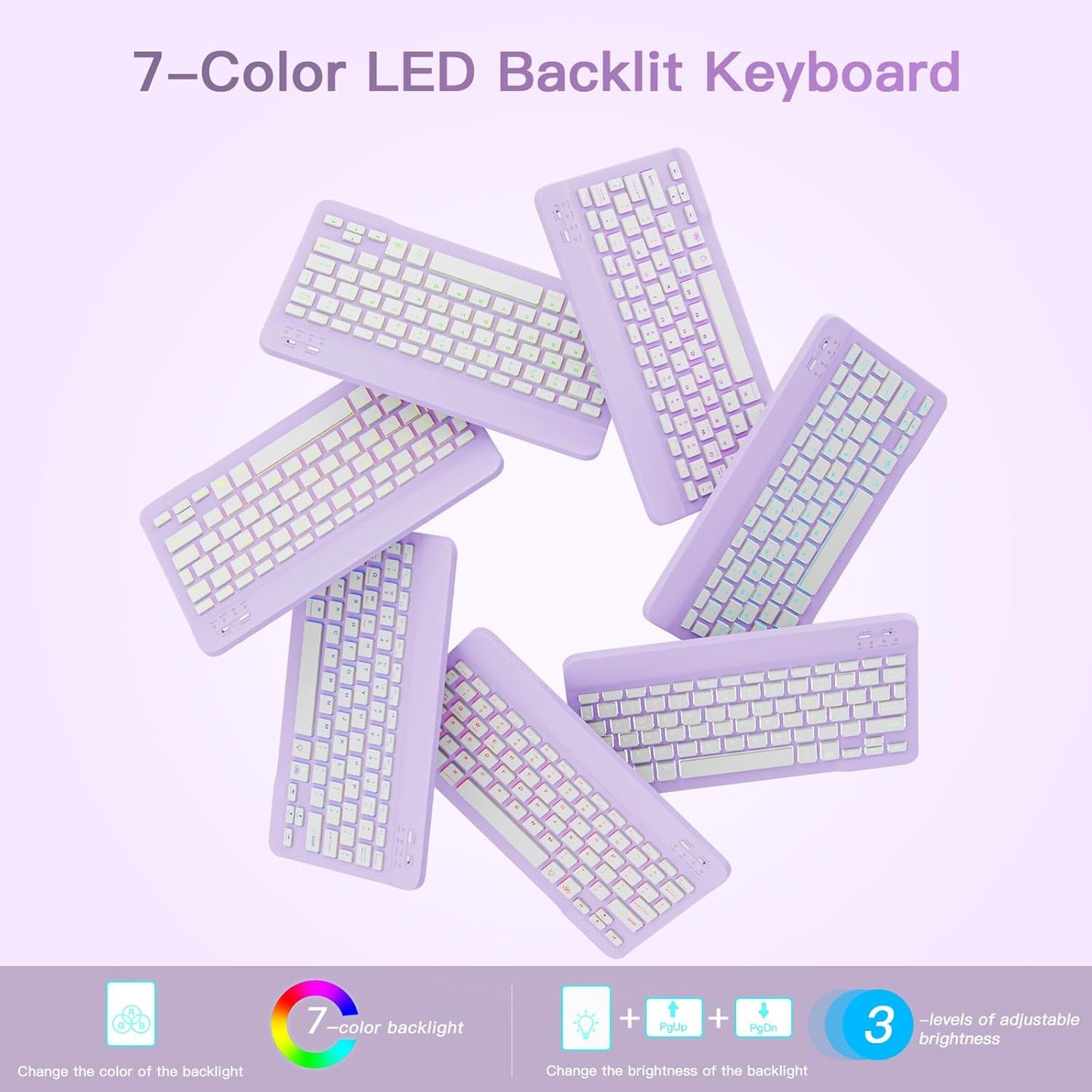 RAYMCRAFT 11-inch M4/M3/M2 (2026/2025/2024), 5th/4th 10.9-inch, 7-Color for iPad Air Case with Keyboard Mouse