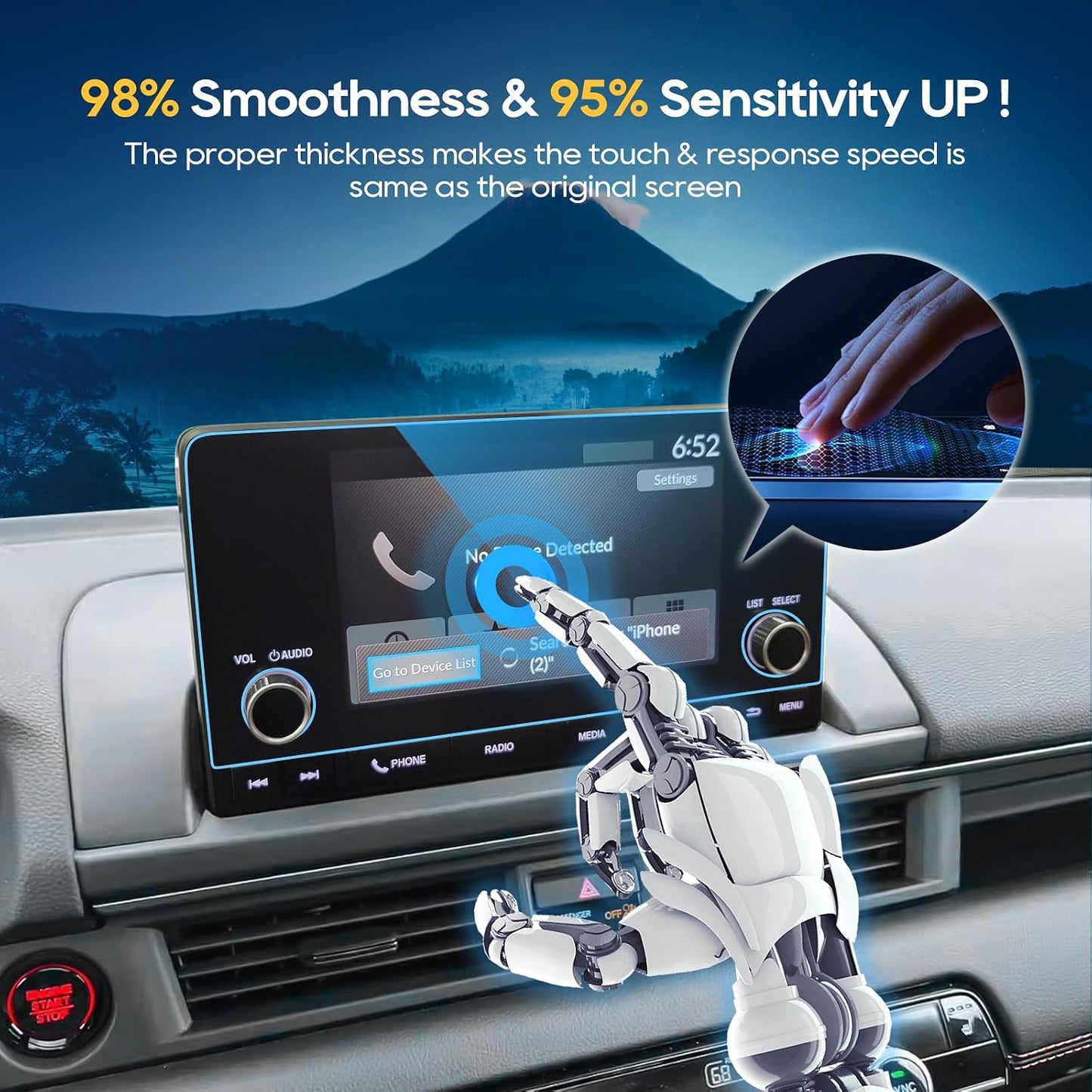 2023-2025 7 inch 9H LFOTPP For Pilot Screen Protector - Compatible with Pilot (LX/Sport) Touchscreen Tempered Glass