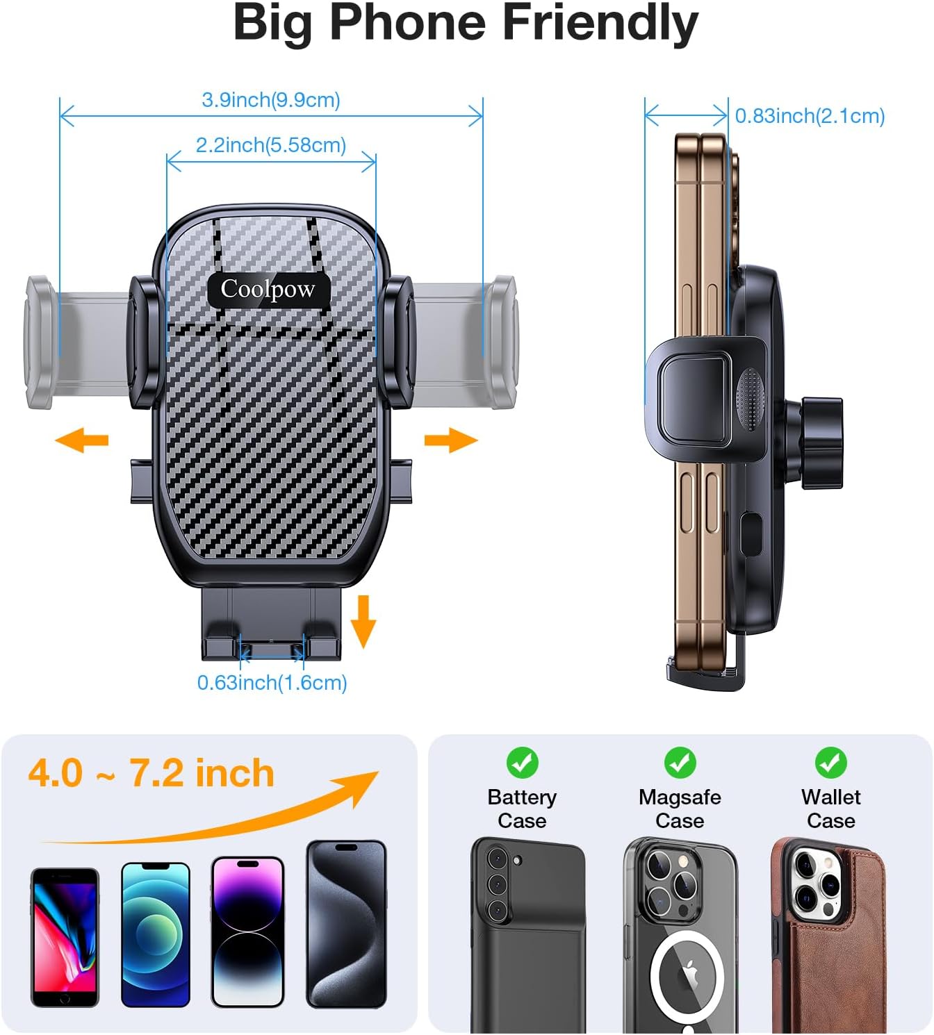 Coolpow Cup Holder Phone Holder for Car Phone Holder Cup Holder Phone MountUltra Stable & Never ShakePhone Holders