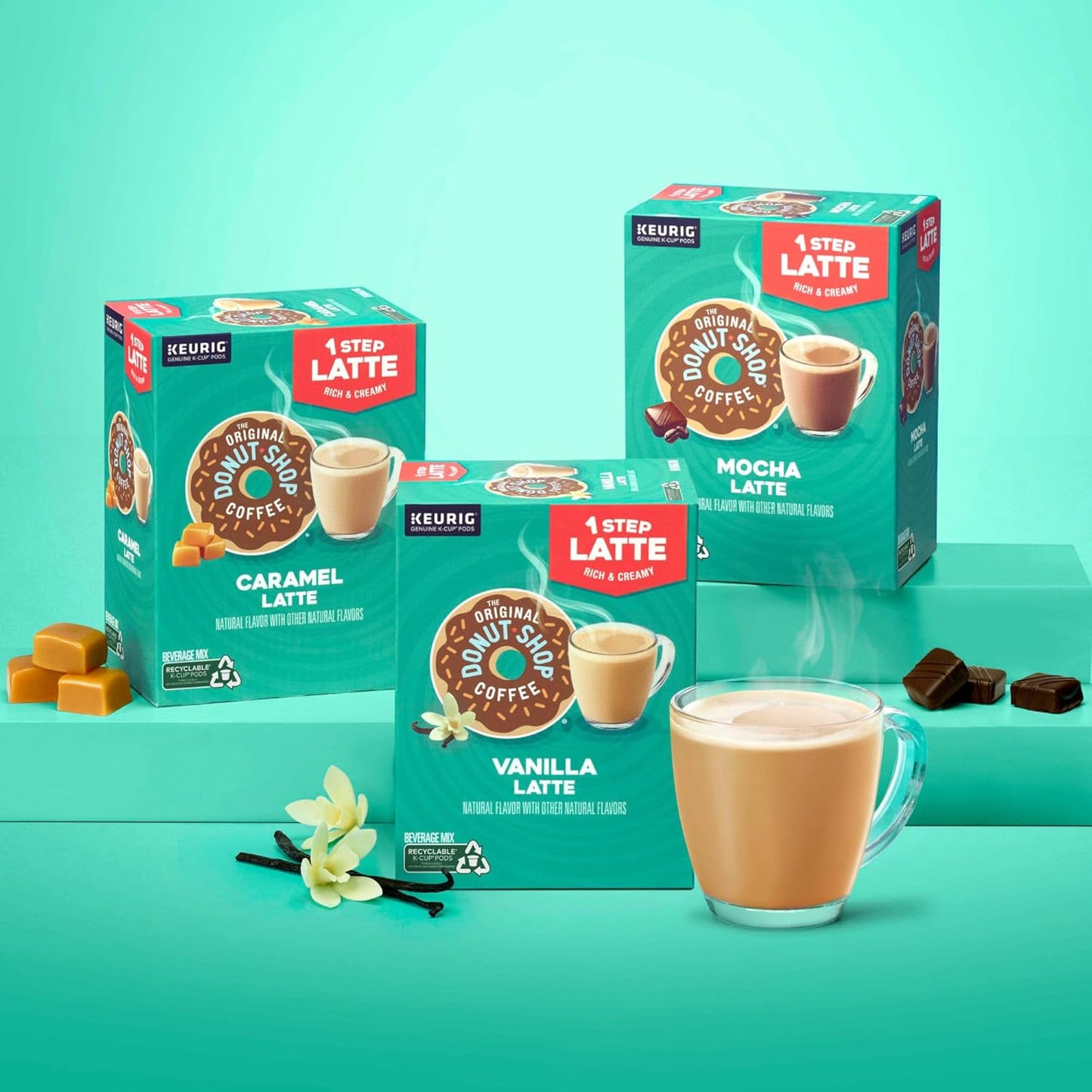 Original Donut Shop Caramel Latte K-Cup Pods - One-Step Convenience | 20 Count