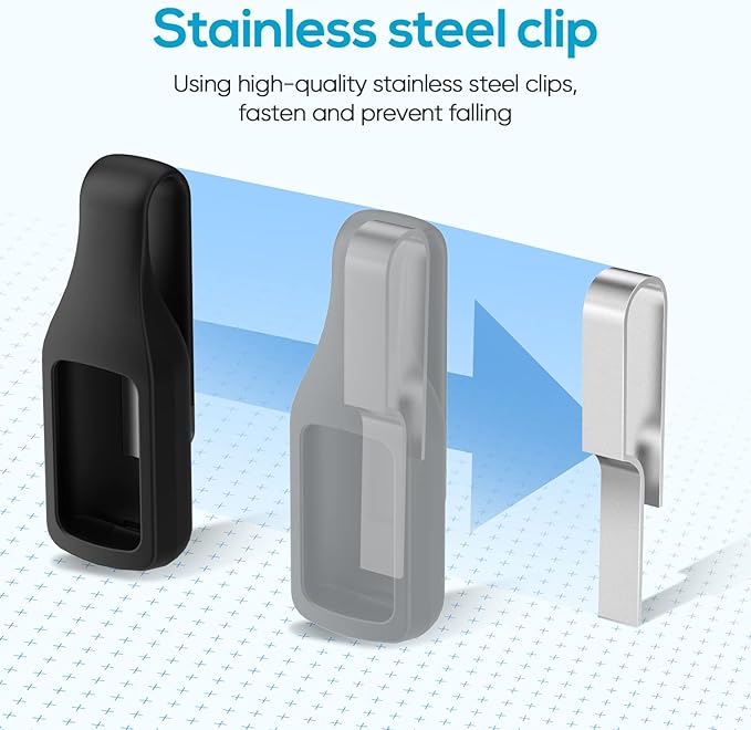 lepmok Clip Holder Accessory for Fitbit Charge 6/5 (Black)