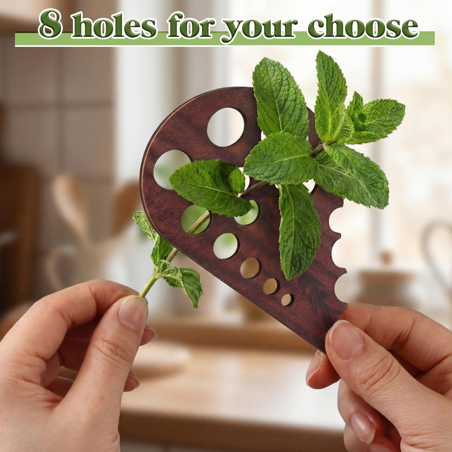 Sliner 2 Pcs Wooden Leaf-shaped Vegetable Separator, Pottery Herb Stripper Tool Supplies, Kitchen Gadgets, Herb Stripper Gifts, Mom Cooking Gift for Kitchen, Stocking Stuffer, Chef Cooking Gifts