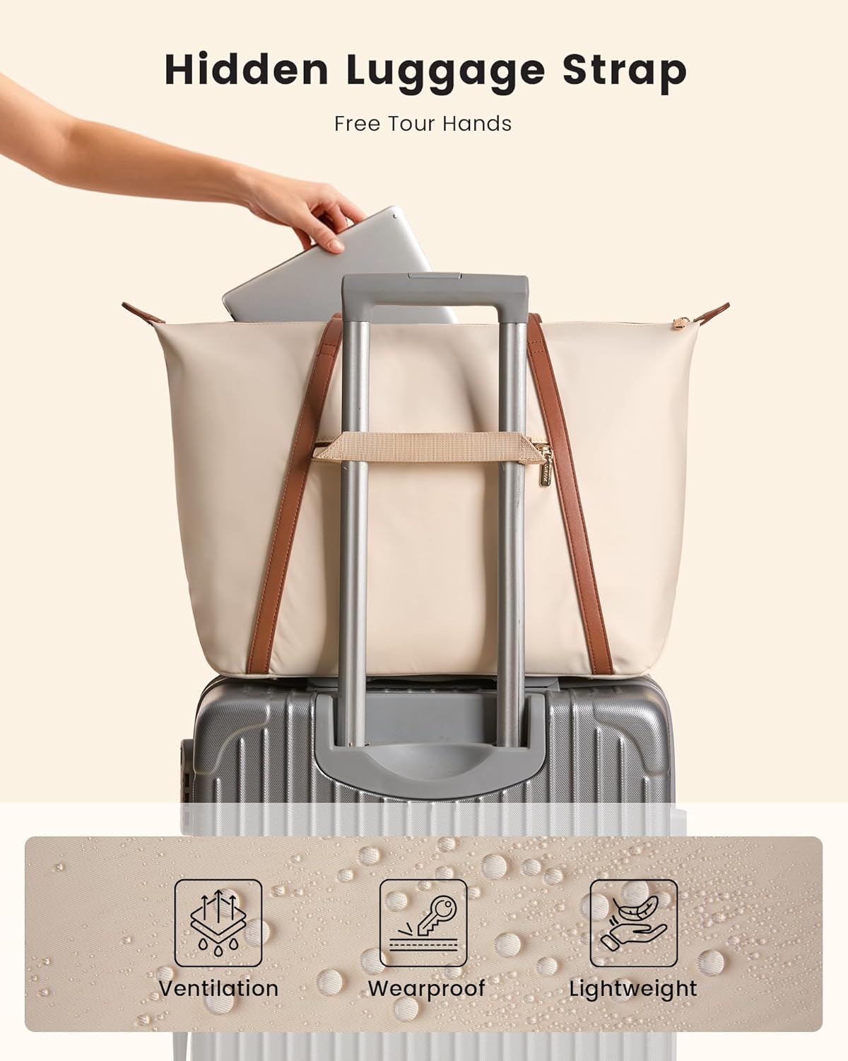 LOVEVOOK Laptop Tote Bag for Women, Lightweight Work Tote with Cup Holder, Waterproof Large Computer Bag for Office