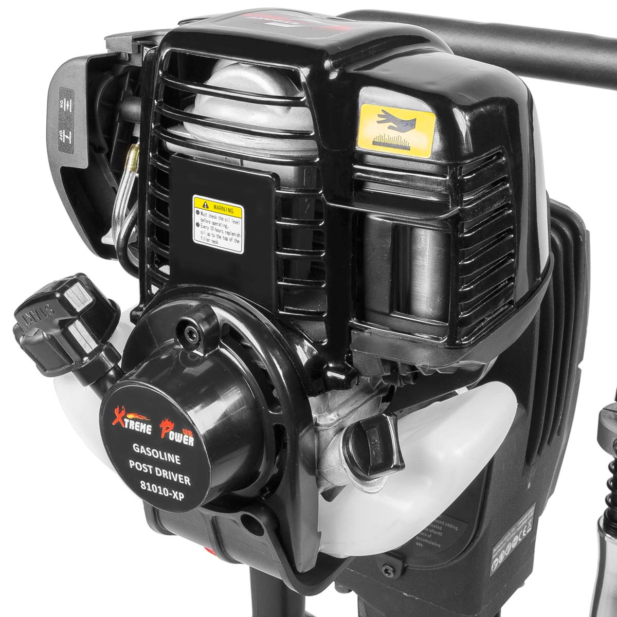 XtremepowerUS 38cc Gas-Powered T Post Driver Fence Post Driver Gasoline Piling 4-Stroke EPA Certificated w/Rolling Case