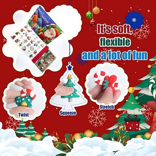 Christmas Advent Calendar 2025 - 24 Unique 3D Toys & Decorations for Kids | Santa, Snowman & More