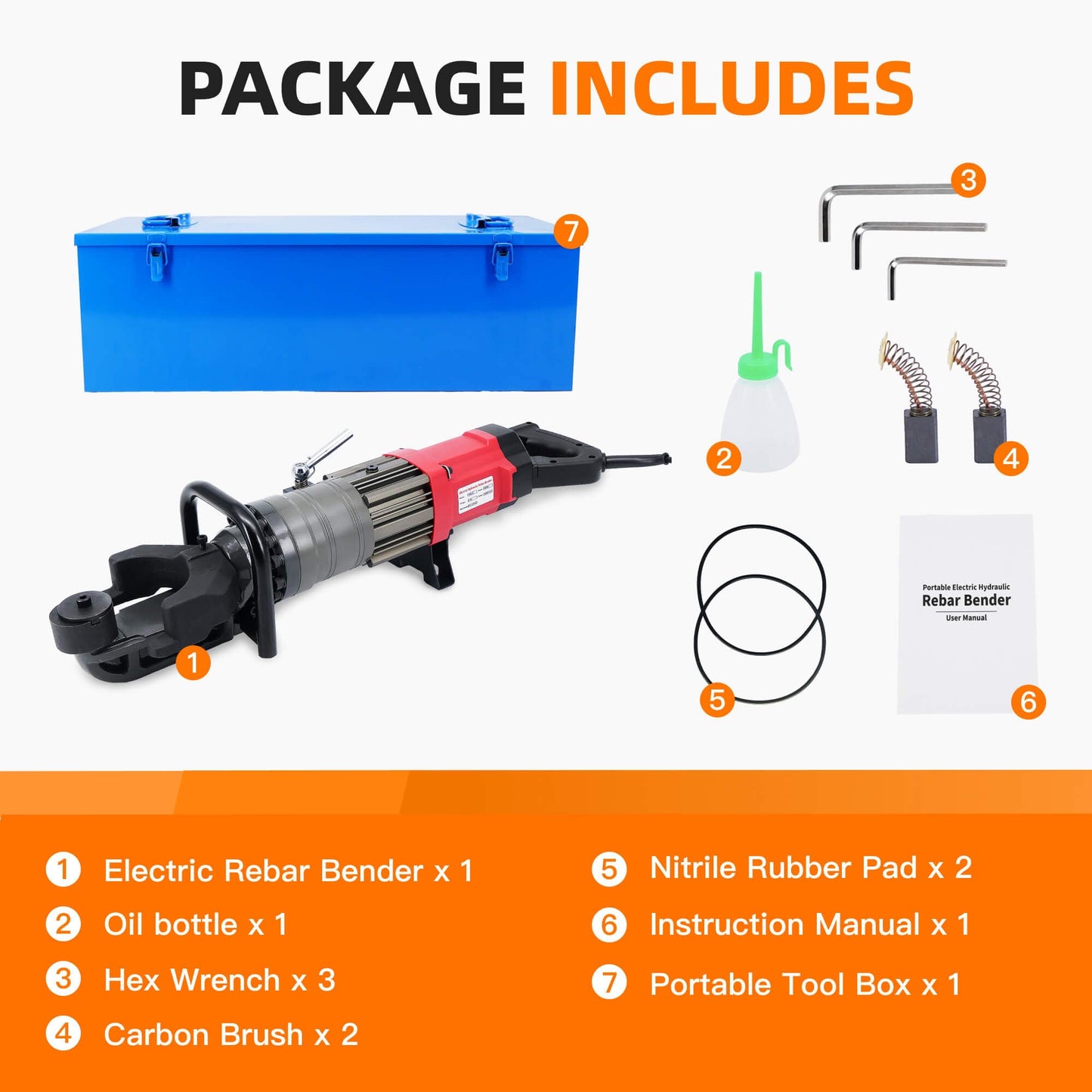 NAYAMOL 1400W Hydraulic Electric Rebar Bender 14–22mm, 110V Electric Rebar Bending Machine, 0–130° Adjustable Angle, Fast 2.5–3.5s Operation, Portable Tool with Pure Copper Motor