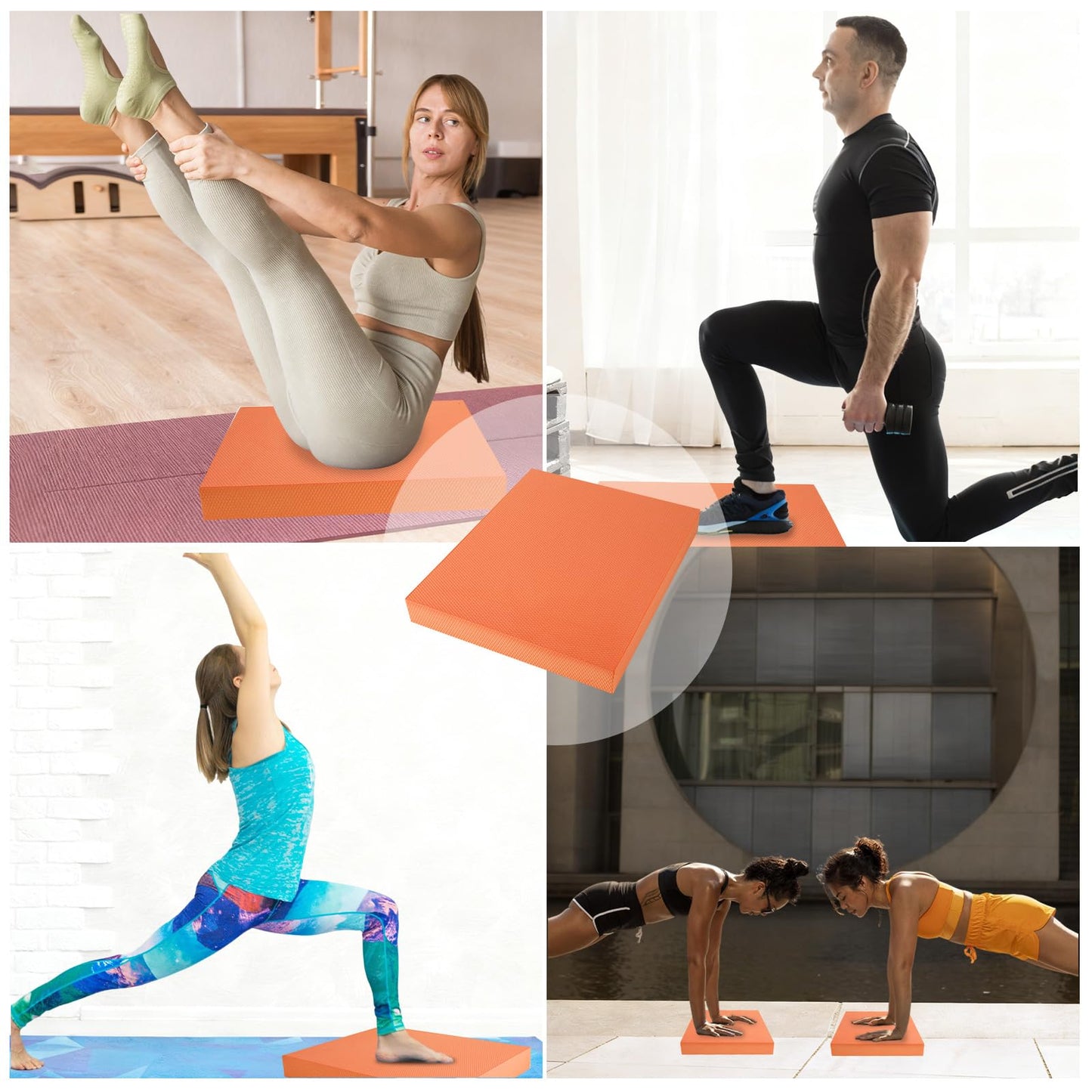 MBHKRRS Balance Pad – Stability Trainer for Balance, Stretching, Physical Therapy, Exercise, Mobility, Rehabilitation and Core Training Non-Slip Closed Cell Foam Premium Balance Pad Knee Pad (orange)