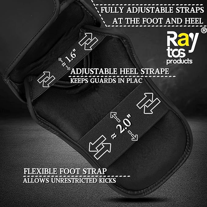 Muay Thai Shin Guards - MMA Kickboxing Leg Instep Protective Pads, Martial Art Sparring Gear for BJJ Karate Boxing Taekwondo Training, Men Adults Kids Children