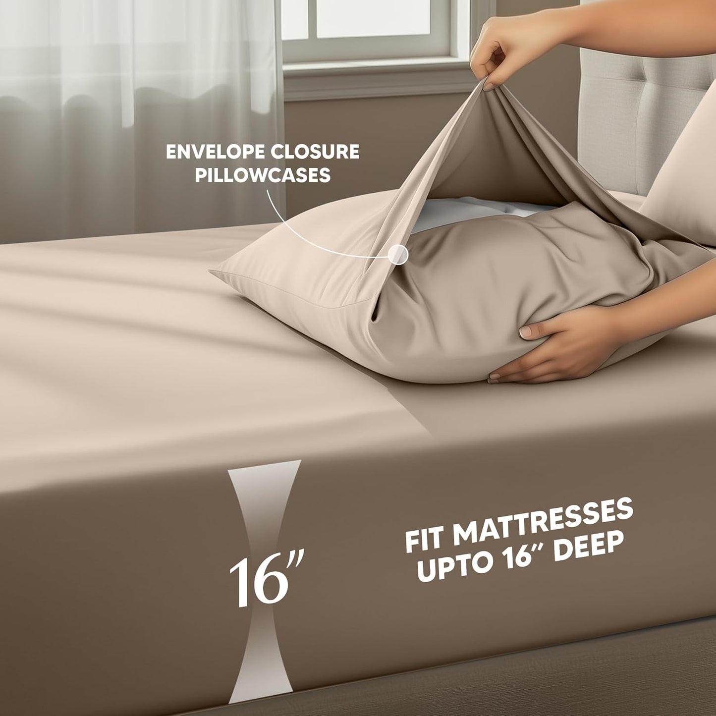 Utopia Bedding Full Sheet Set - Soft & Breathable 4-Piece Microfiber Bed Sheets for Full Size Bed | Beige