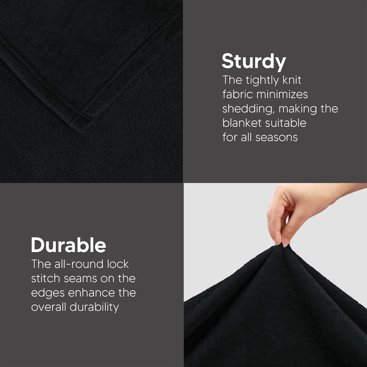 Utopia Bedding Fleece Blanket - Luxury Soft Microfiber Twin XL Size in Black (90x76 Inch)