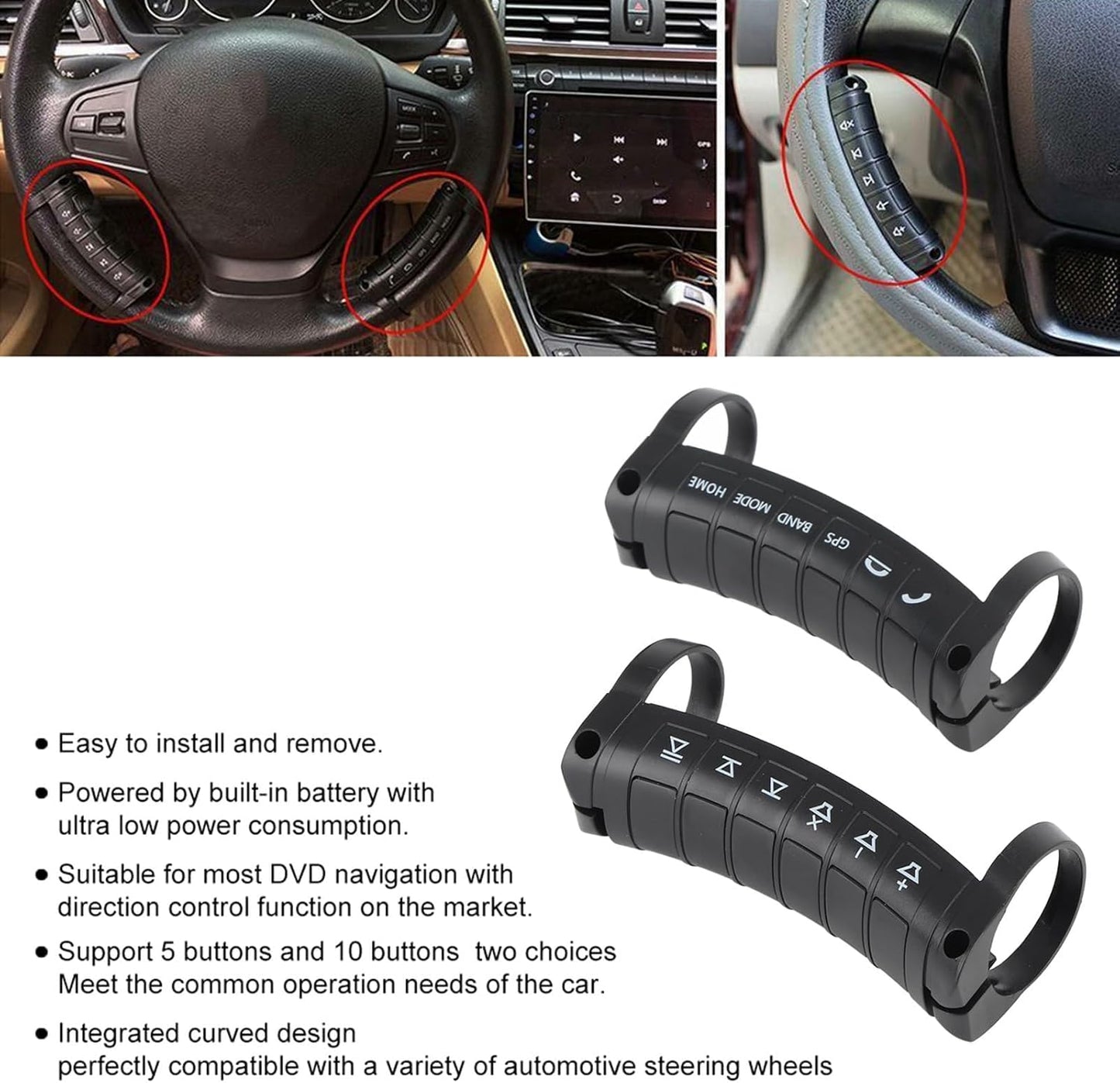Tomotato Universal Wireless Steering Wheel Control - Compatible with Car DVD/Radio/Navigation Systems, Plug & Play