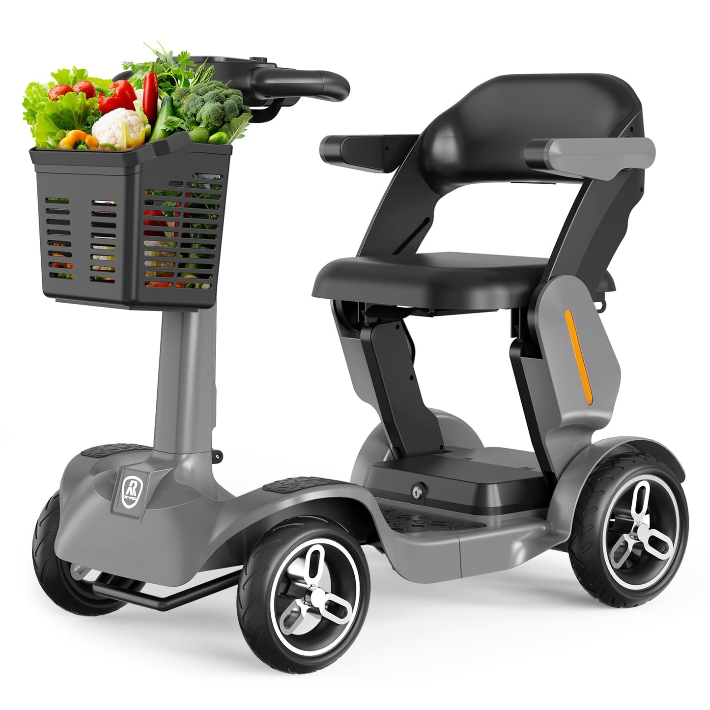 Mobility Scooter One-Button Foldable for Seniors & Adults – Dual Brakes, 265 lbs Capacity, Easy & Safe, 6.2 mph, 28 Miles, Lightweight, Indoor & Outdoor, Travel, All-Terrain