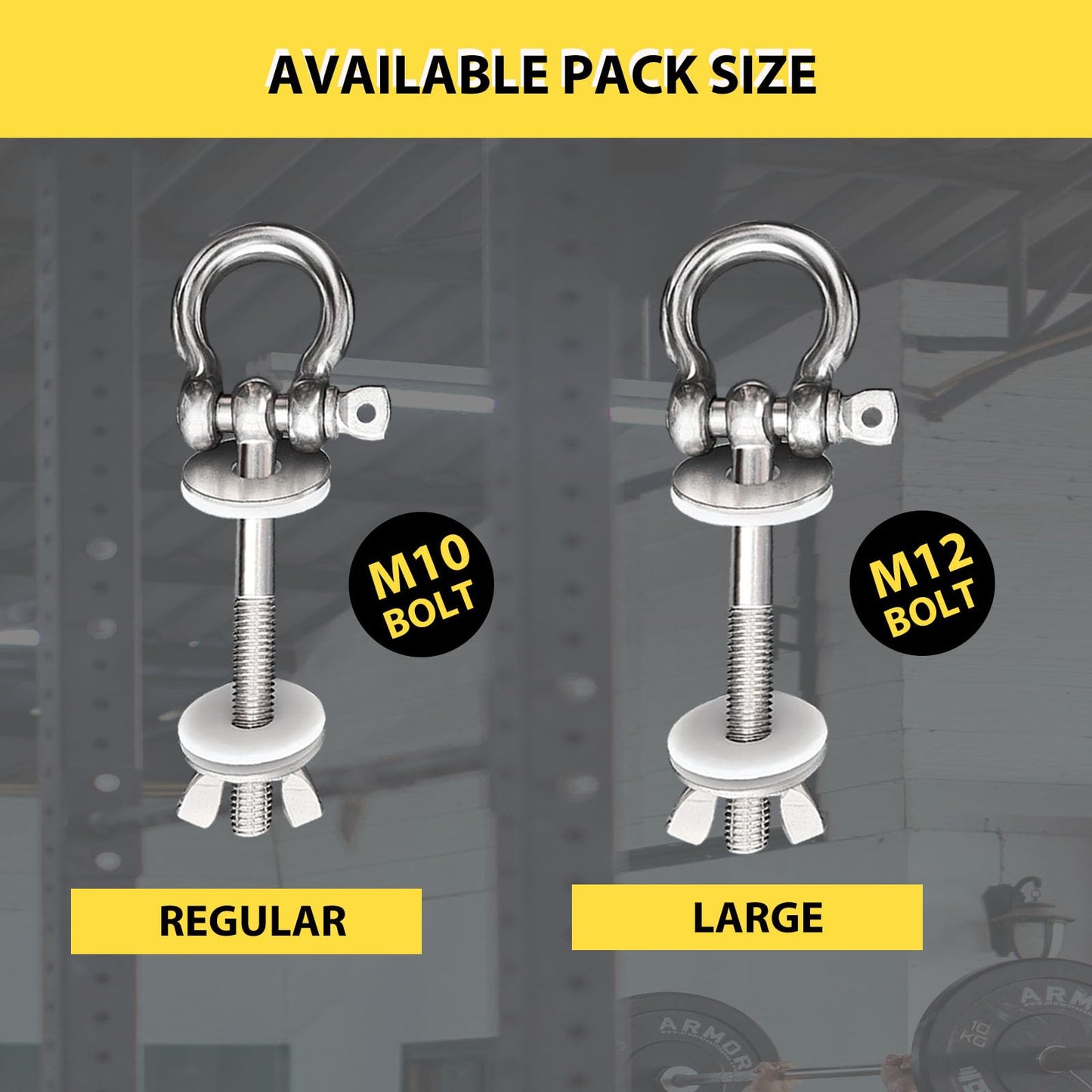 DyaMag Heavy Duty Power Rack Attachments with Silicone gaskets for Resistance Band. Stainless Steel Band Pegs for 1-3 inch Power Rack,O-Ring Attachment for Power Rack Squat Racks-2PACK(Regluar)