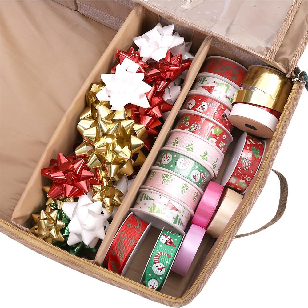 Sattiyrch Wrapping Paper Storage - Durable 600D Canvas Holder for Up to 20 Rolls | 42W x 14D x 5H (Green)