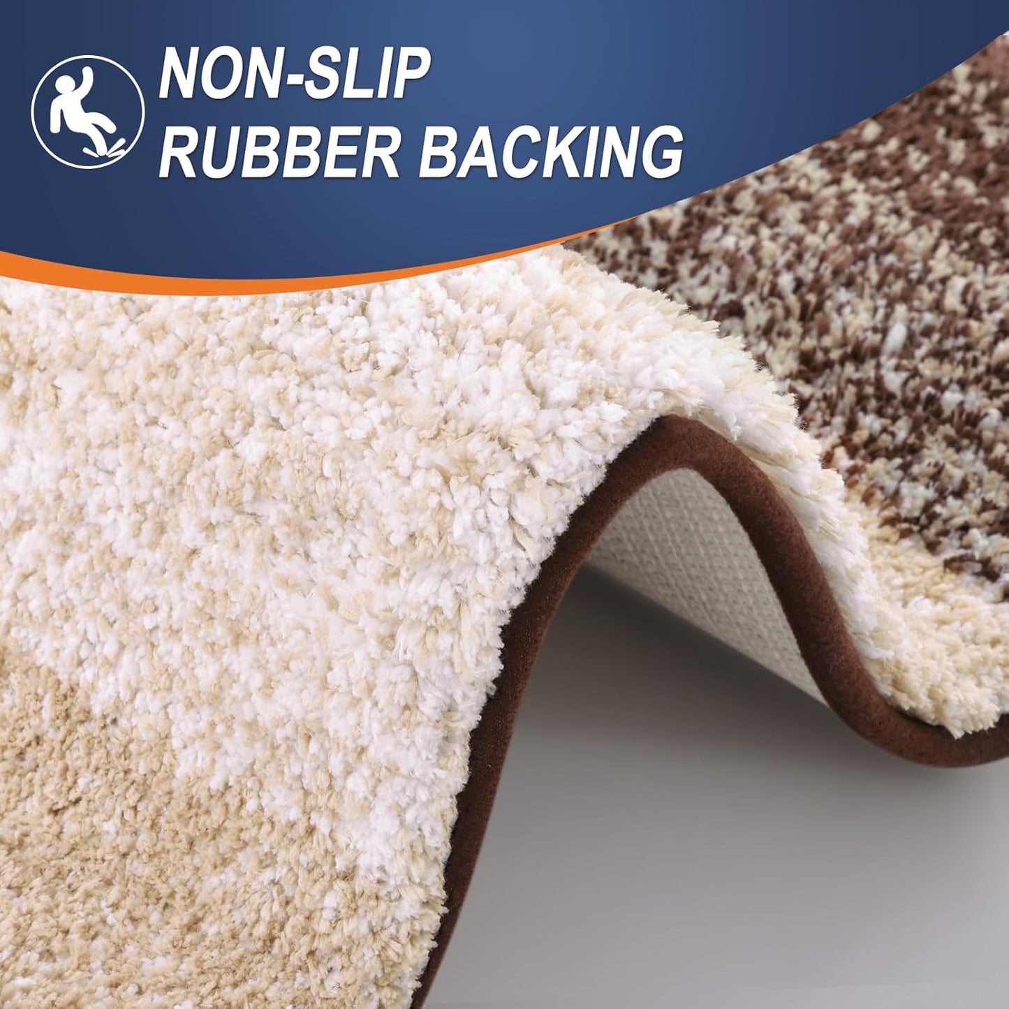 OLANLY Large Bathroom Rugs - Extra Soft Microfiber Mat, Quick Dry & Machine Washable | 45x27, Brown