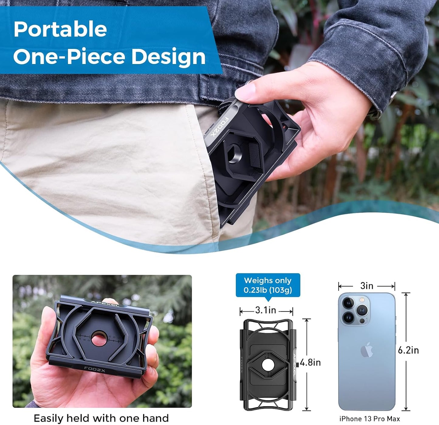 APEXEL 360 Telescope Phone Adapter, Upgraded Binocular Photo Adapter for Android & iPhone, Smartphone Mount