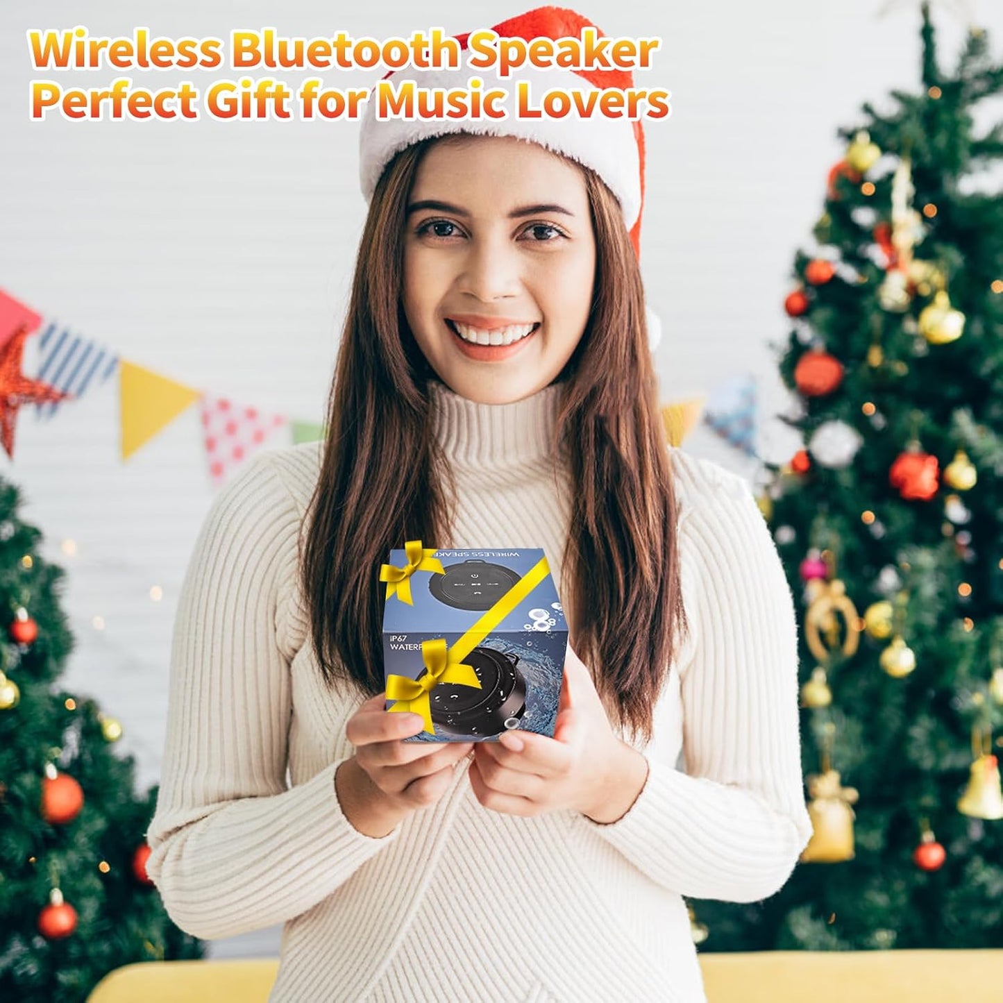Kebrela IP67 Bluetooth Shower Speaker with Carabiner, Portable Bluetooth Speakers with Suction Cup, Waterproof