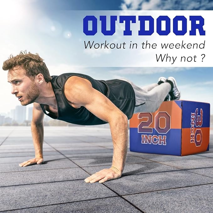 Yes4All 3-in-1 Soft-Padded Plyo Box With Wooden Core, Non-Slip Multi-Use Cushioned Plyometric Jump Box with Vinyl Cover for Jumping, Conditioning, Strength Training